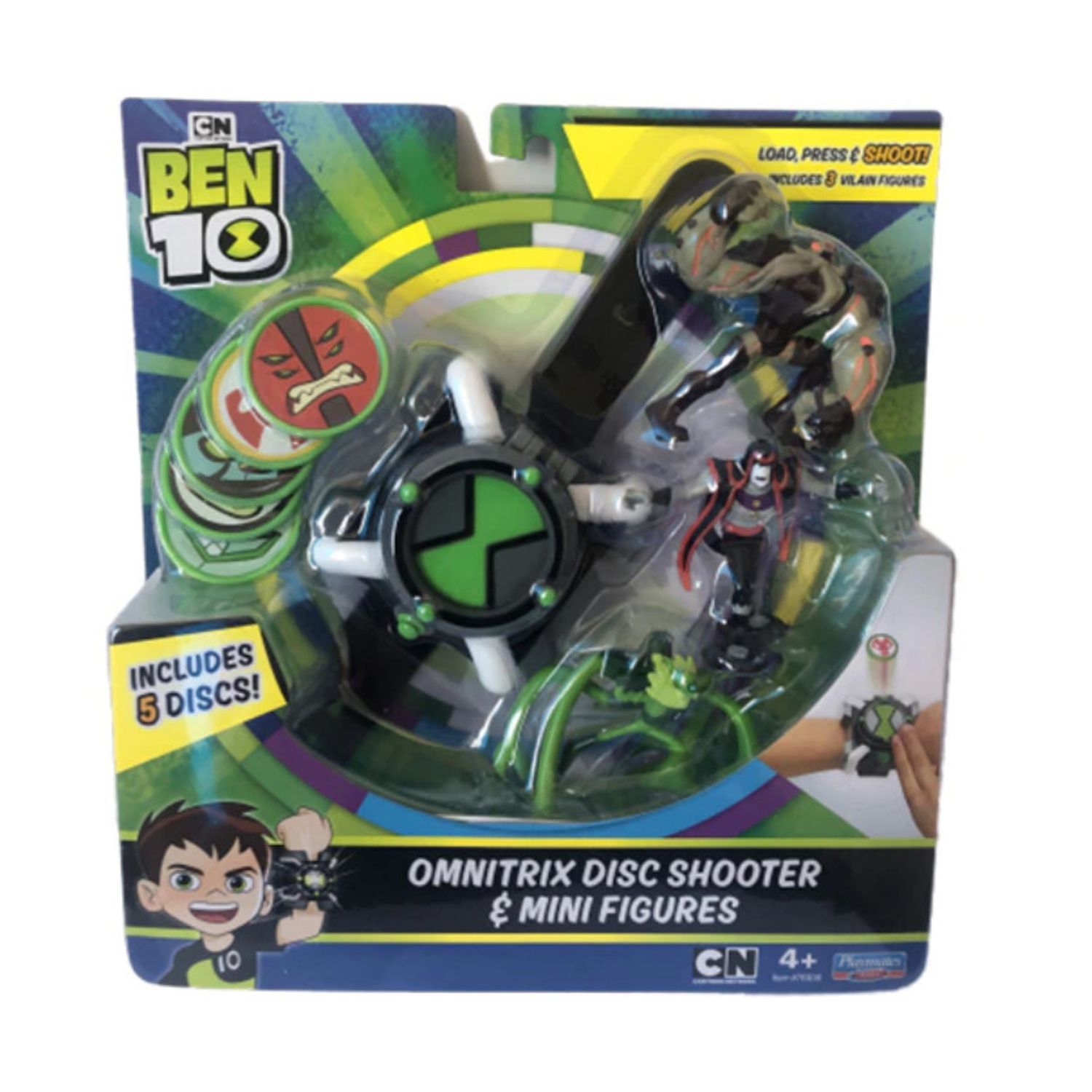 Ceas Ben 10 - Omnitrix, cu lansator discuri si 3 figurine fotografia produsului