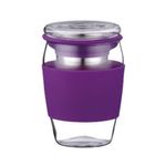 Cana din sticla cu infuzor pentru ceai sau cafea Peterhof, capacitate 500 ml, Seria Ciro, mov fotografia produsului