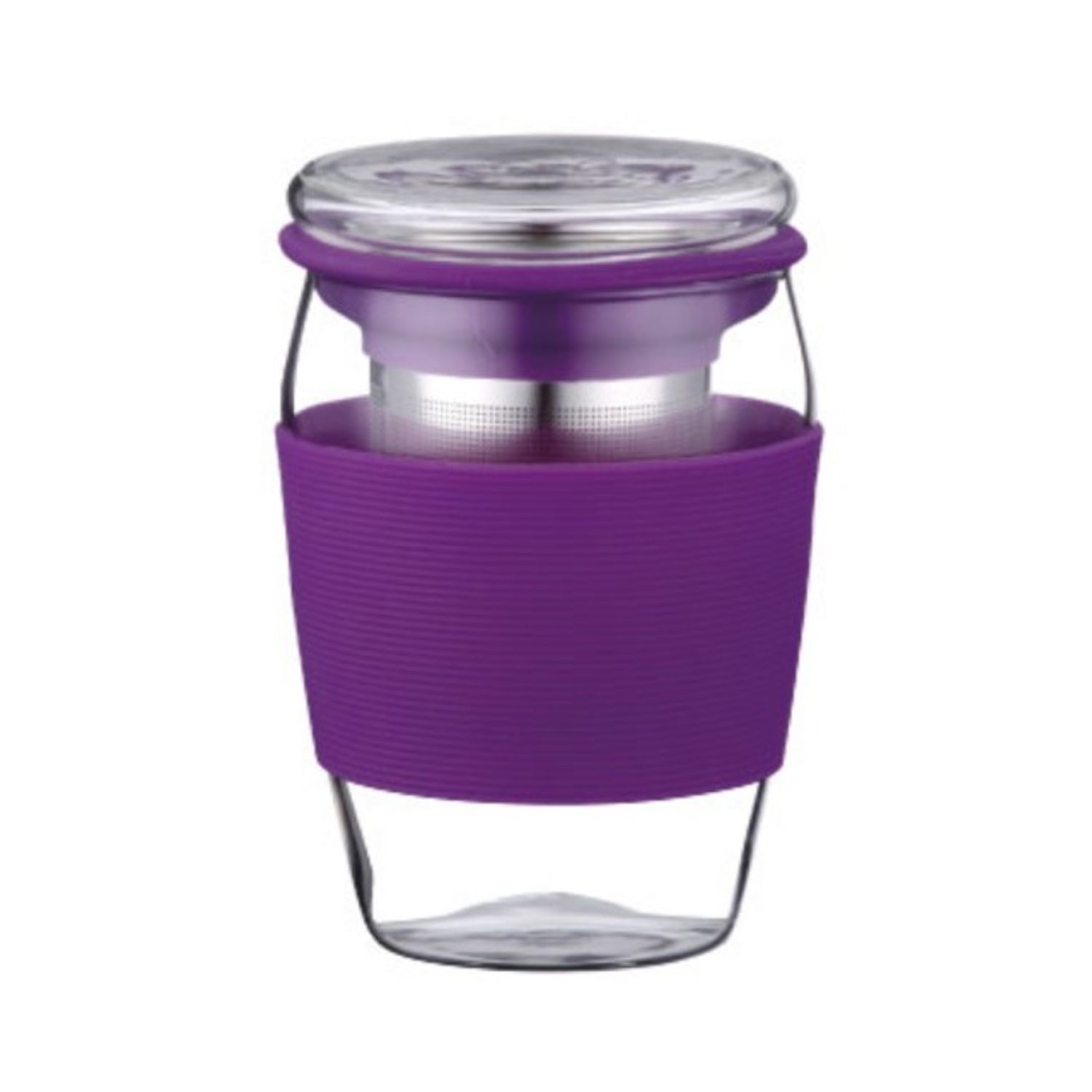 Cana din sticla cu infuzor pentru ceai sau cafea Peterhof, capacitate 500 ml, Seria Ciro, mov fotografia produsului