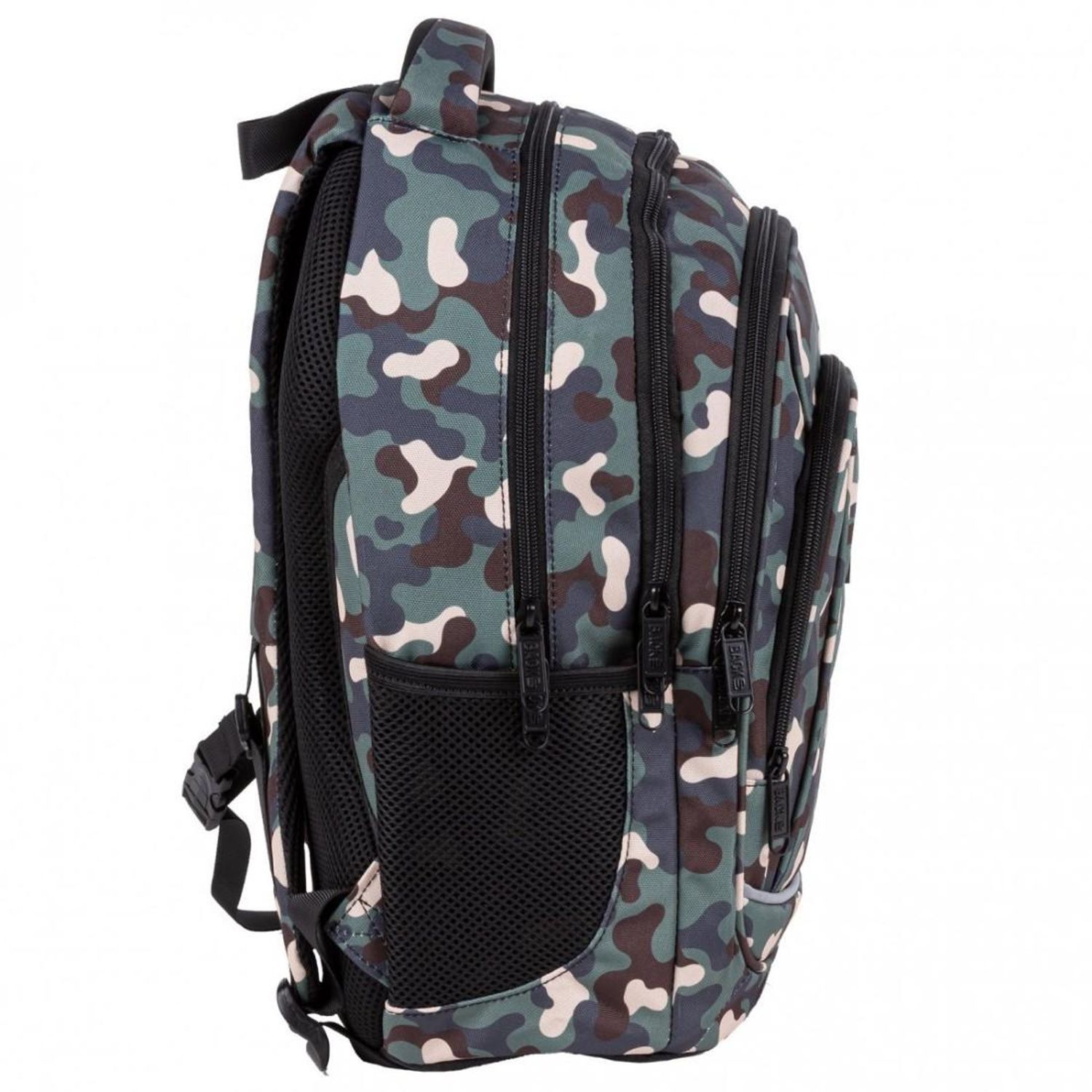 Ghiozdan ergonomic de copii pentru scoala, BackUP, 4 compartimente, model camuflaj PLB4A97 fotografia produsului View 5 L