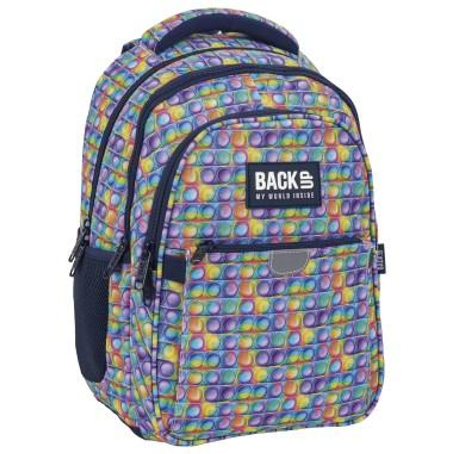 Ghiozdan ergonomic de copii pentru scoala, BackUP, 4 compartimente, model POP IT PLB5P17 fotografia produsului