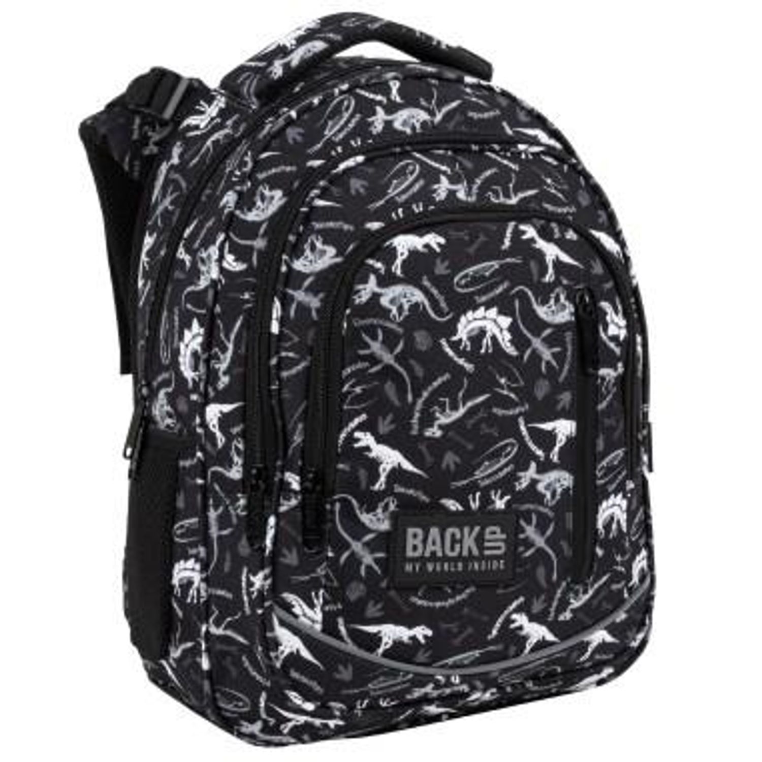Ghiozdan ergonomic de copii pentru scoala, BackUP, 4 compartimente, model Dinozauri PLB4R114 fotografia produsului