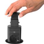Distribuitor 3 prize MK02 cu protectie impotriva copiilor, 2 x Port USB, incorporabil cu sistem Pop-Up, 230V, Negru fotografia produsului View 2 S
