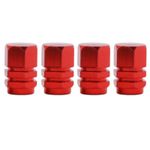 Set 4 capace hexagonale decorative pentru valva auto, Aluminiu, 1.8 cm, Rosu fotografia produsului View 2 S