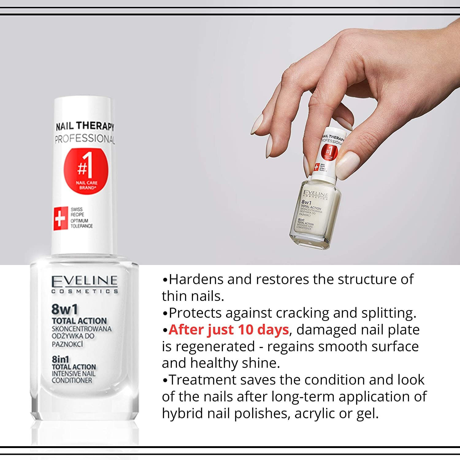 Tratament profesional pentru unghii 8 in 1, Eveline Cosmetics, 12ml fotografia produsului View 5 L