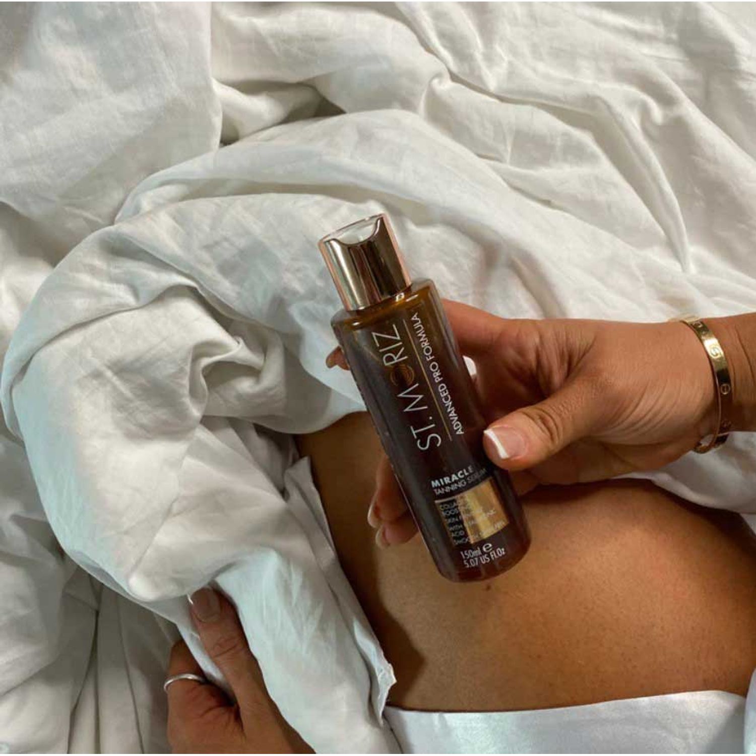 Ser autobronzant Profesional cu Acid Hialuronic si Colagen, ten si corp, St. Moriz Advanced PRO Miracle Tanning, 150 ml fotografia produsului View 2 L