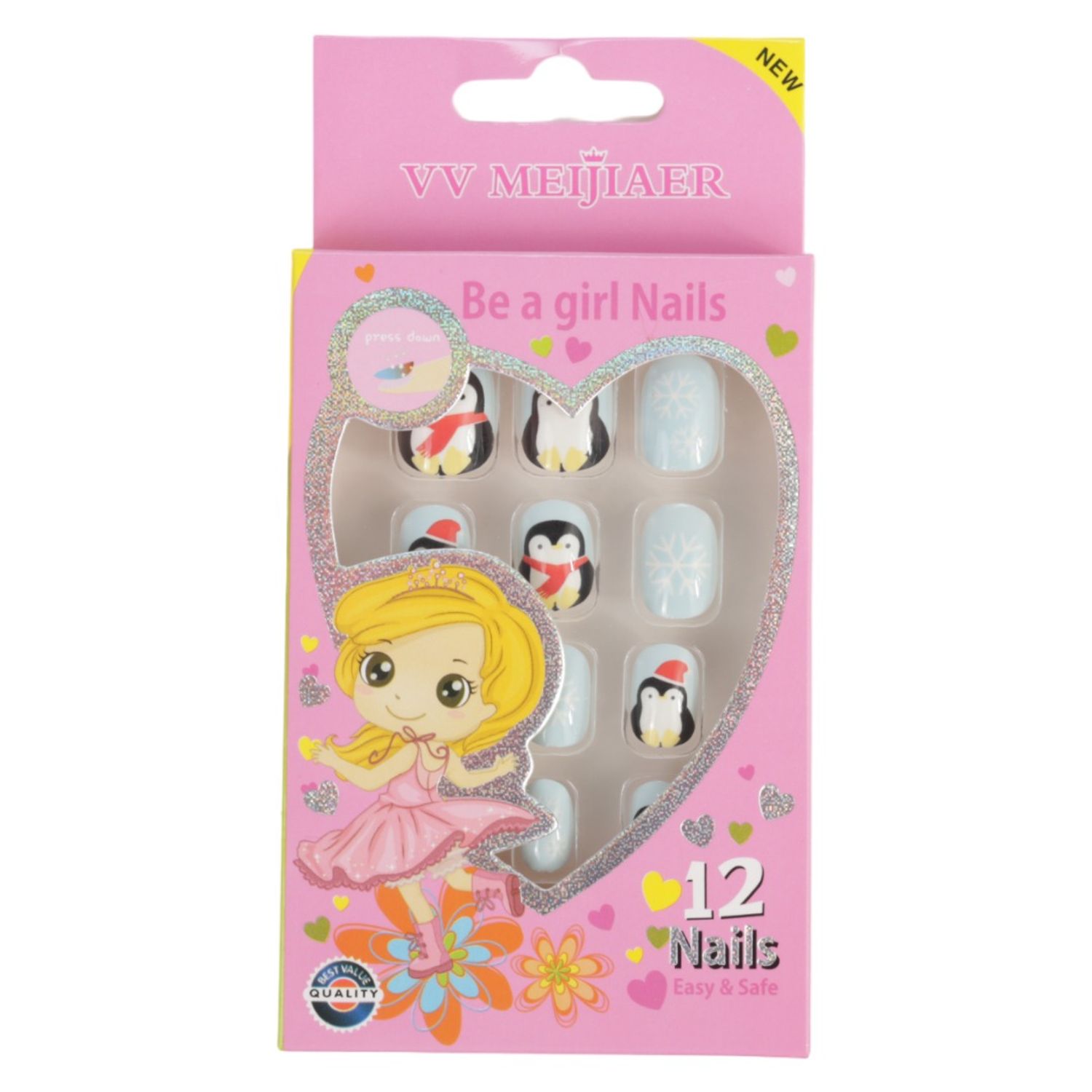 Set 12 Unghii False Pentru Copii, 88 Pinguini fotografia produsului