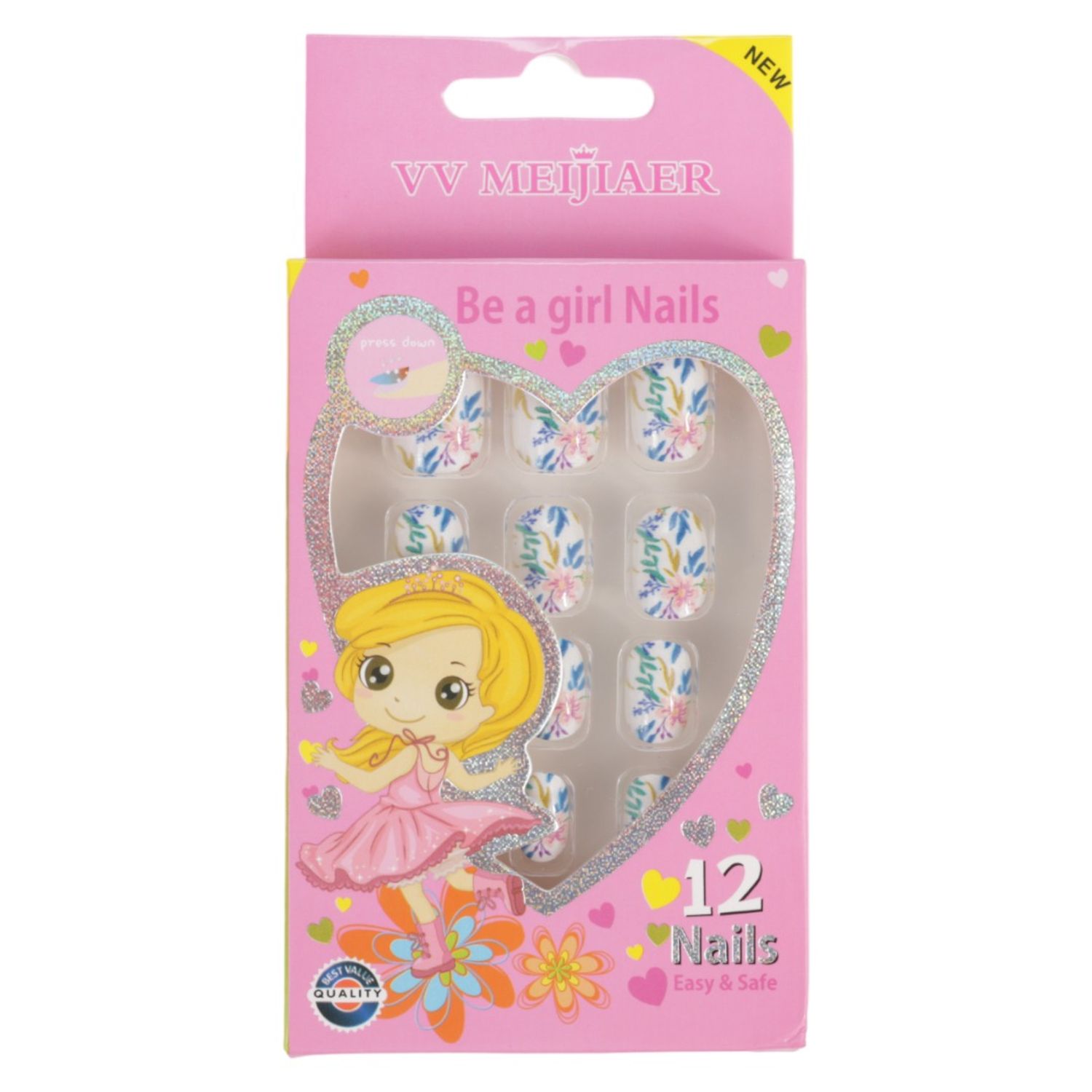 Set 12 Unghii False Pentru Copii, 86 Floricele fotografia produsului