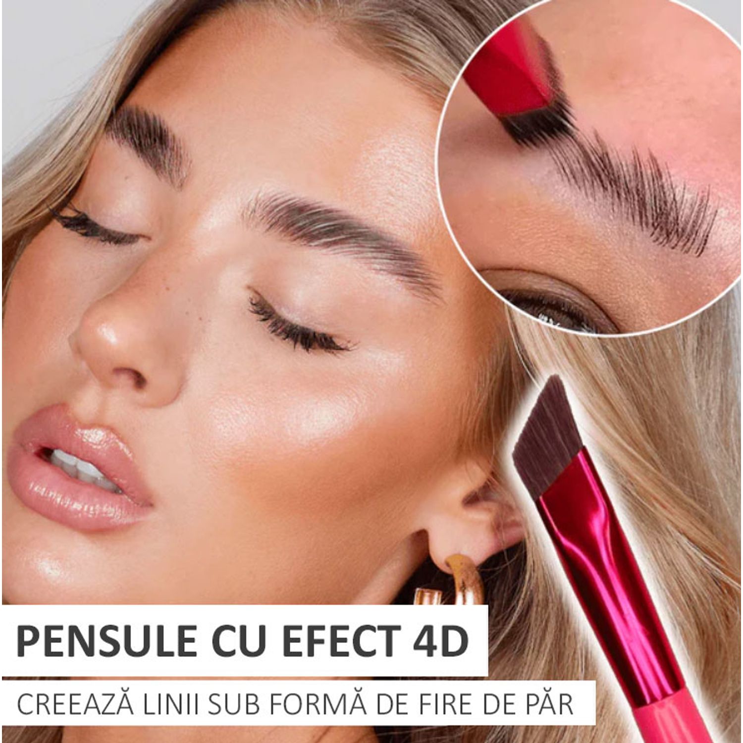 Set 2 Pensule pentru Sprancene creatoare de linii sub forma de fire de par, Efect 4D, Microblading, Sefudun fotografia produsului View 2 L