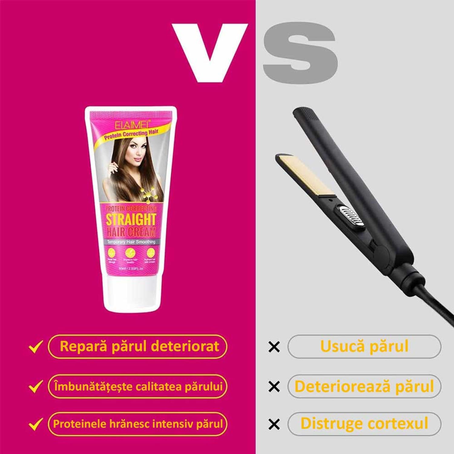 Tratament Reparator cu Proteine , pentru Indreptarea parului, Elaimei, 60 ml fotografia produsului View 2 L