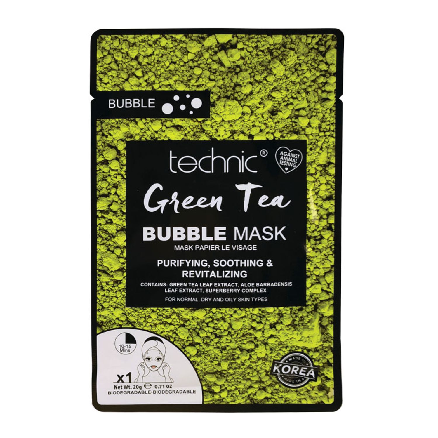 Masca purificatoare TECHNIC Green Tea Bubble Mask, 20 g fotografia produsului