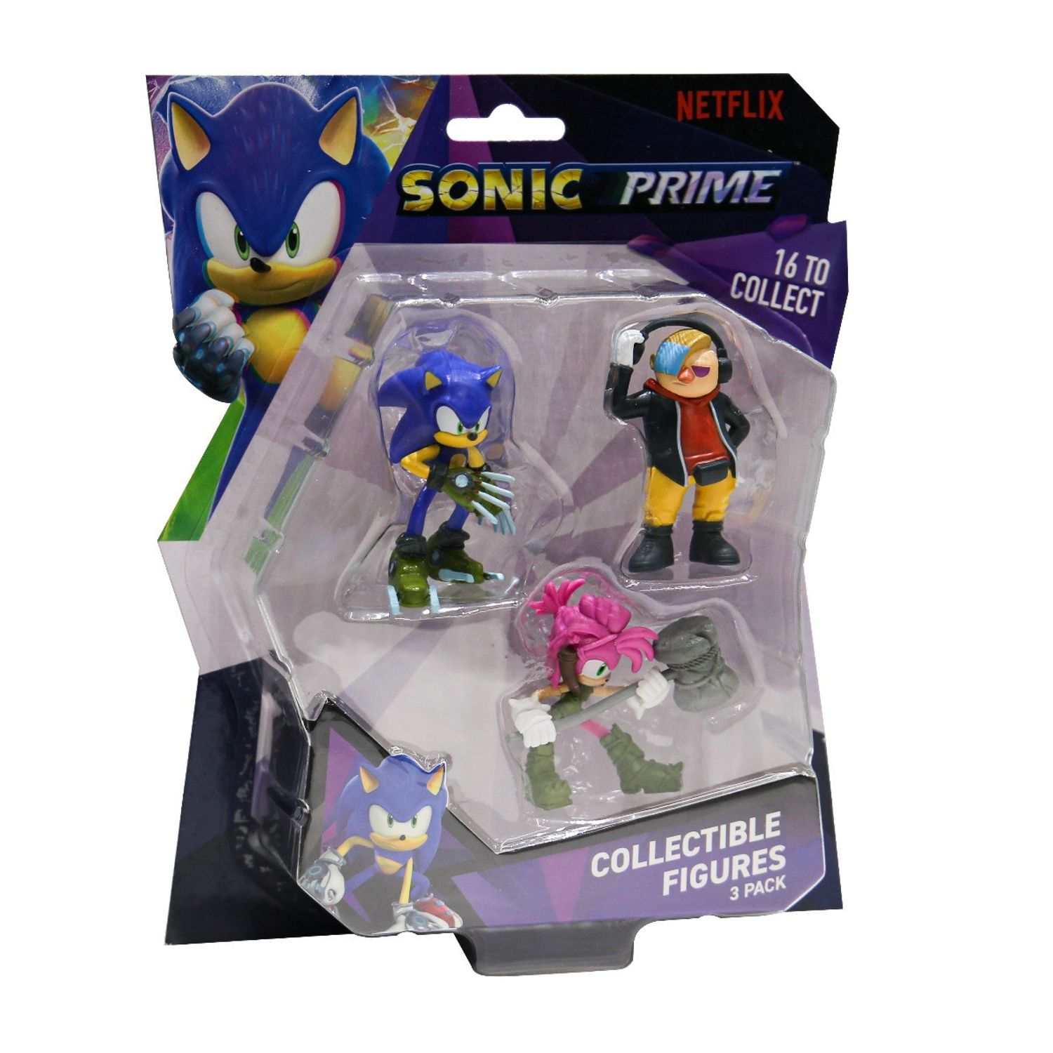 Sonic Prime - Set 3 figurine, blister, Sonic & Dr. Dont & Amy fotografia produsului
