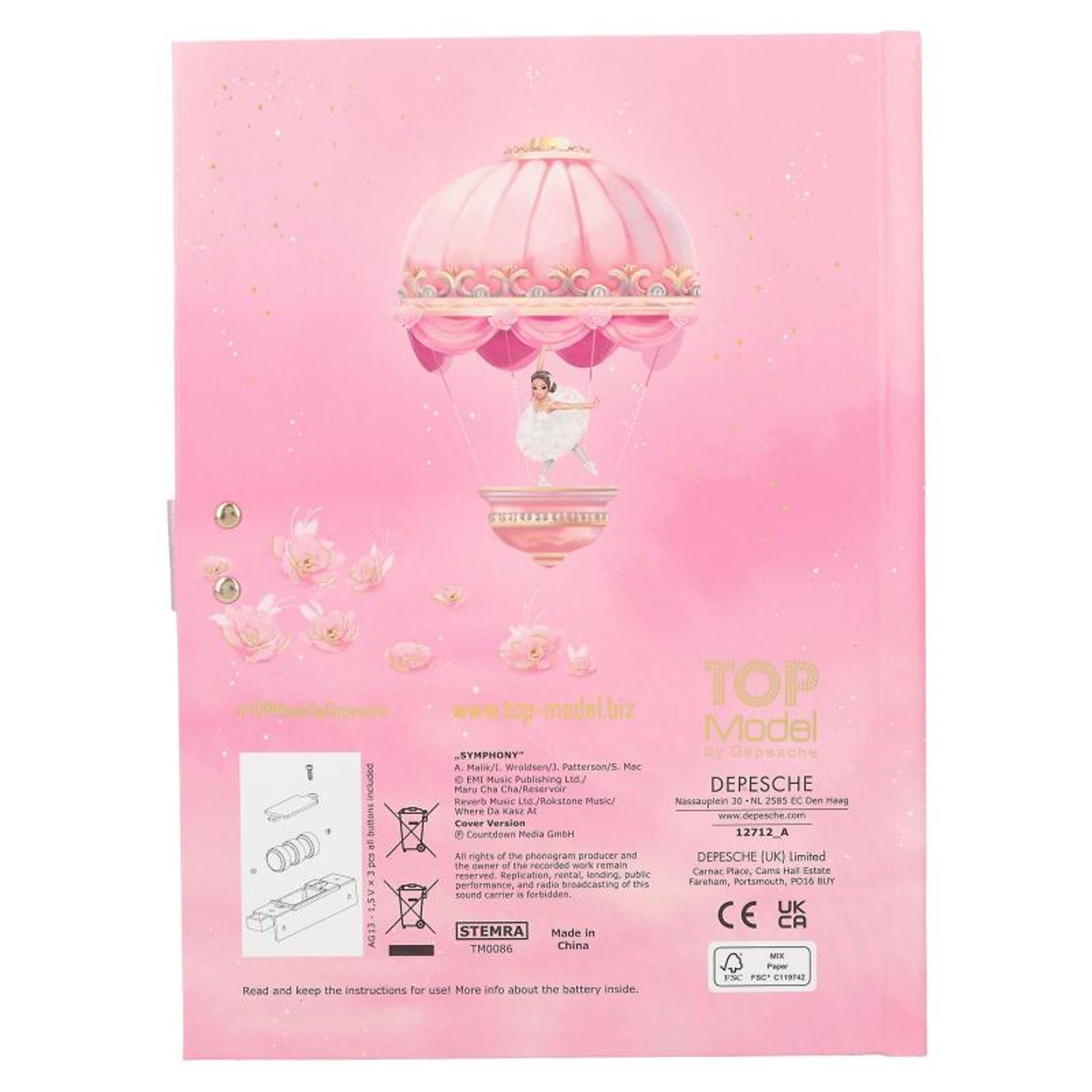 Jurnal cu Cod si Sunet Ballet Top Model fotografia produsului View 3 L