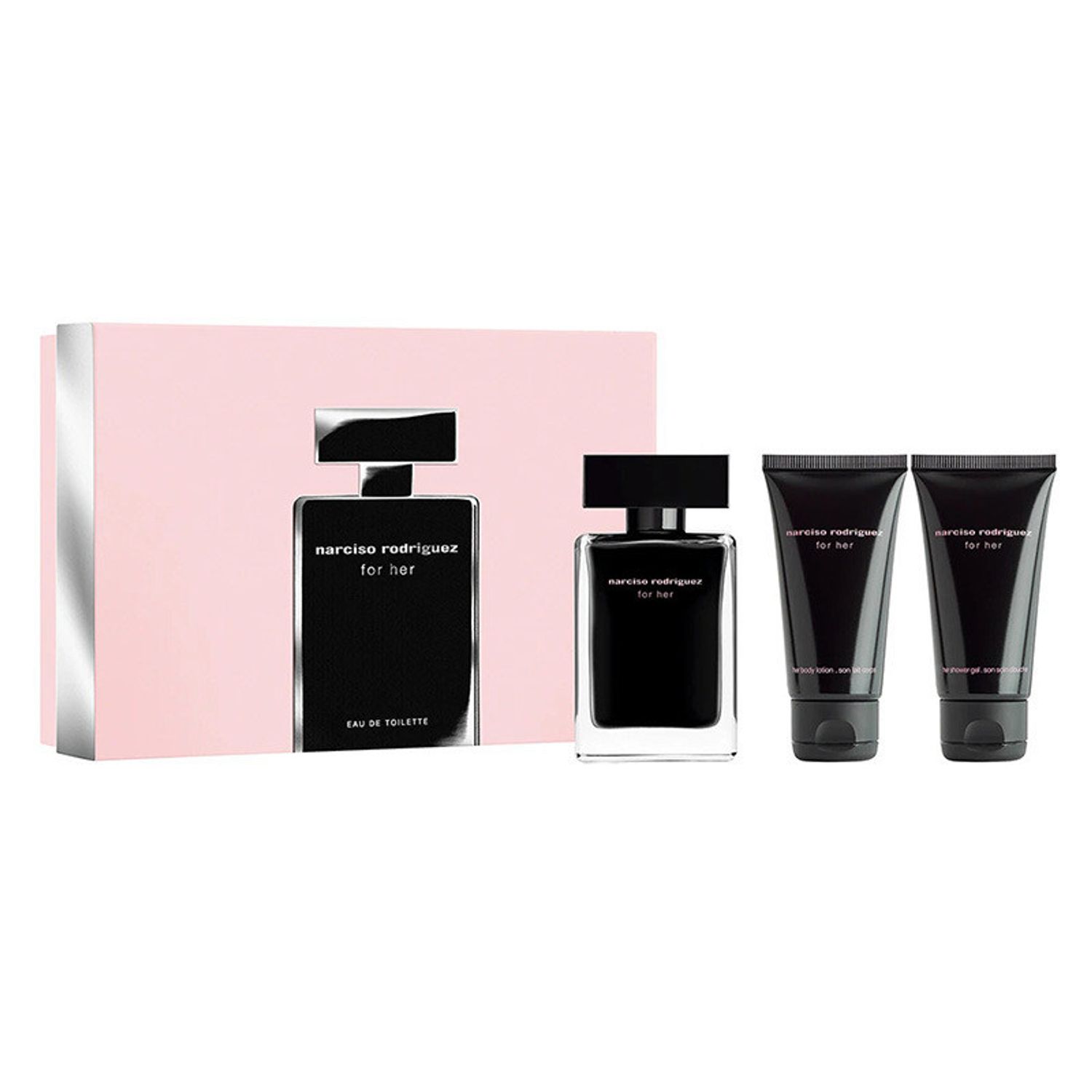 Set Cadou Narciso Rodriguez For Her, Apa de Toaleta 50 ml + Lotiune de corp, 50 ml + Gel de dus, 50 ml fotografia produsului