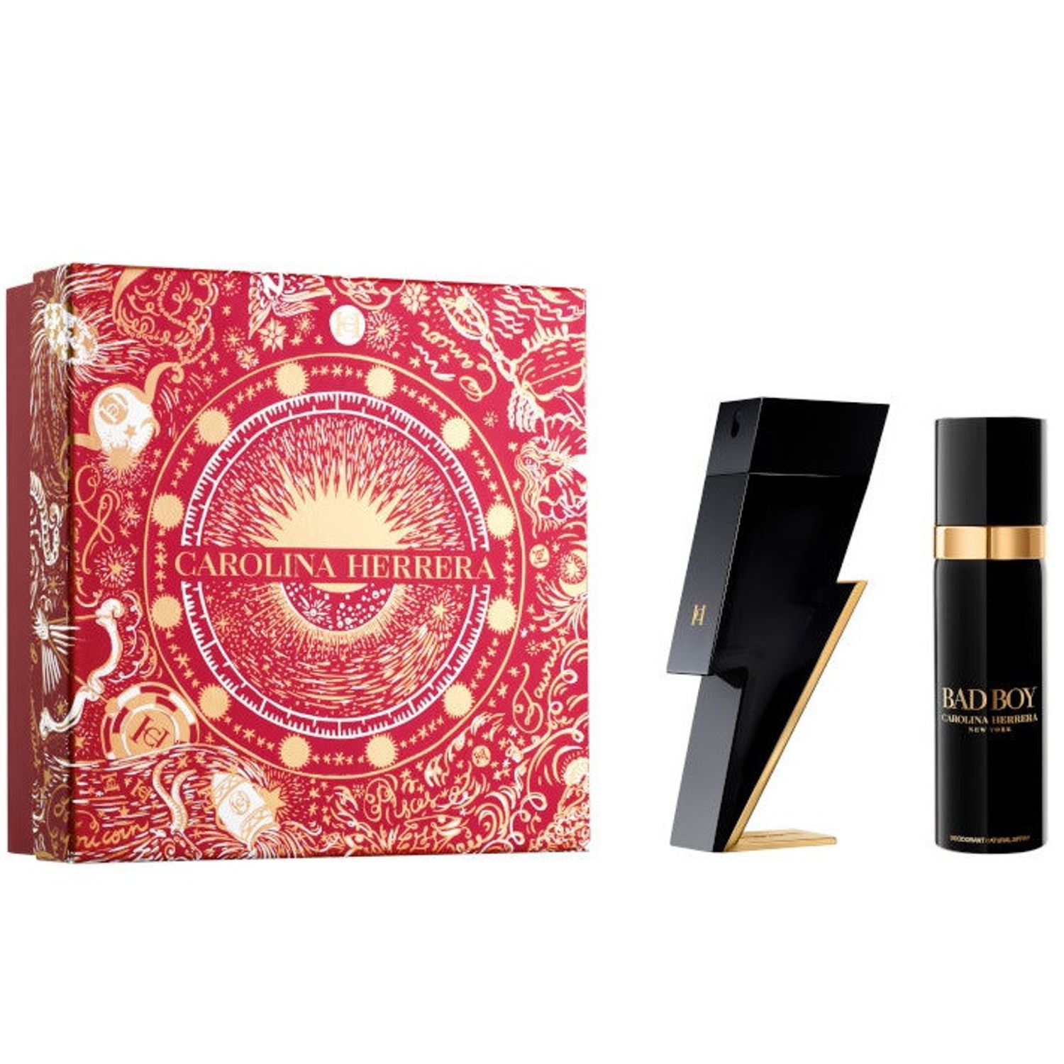 Set Cadou Carolina Herrera Bad Boy Apa de Toaleta, 100 ml + Deodorant Spray, 100 ml fotografia produsului