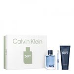 Defy Calvin Klein Apa de Toaleta, Barbati, 100 ml + Gel de dus 100 ml + mini Apa de Toaleta 10 ml fotografia produsului