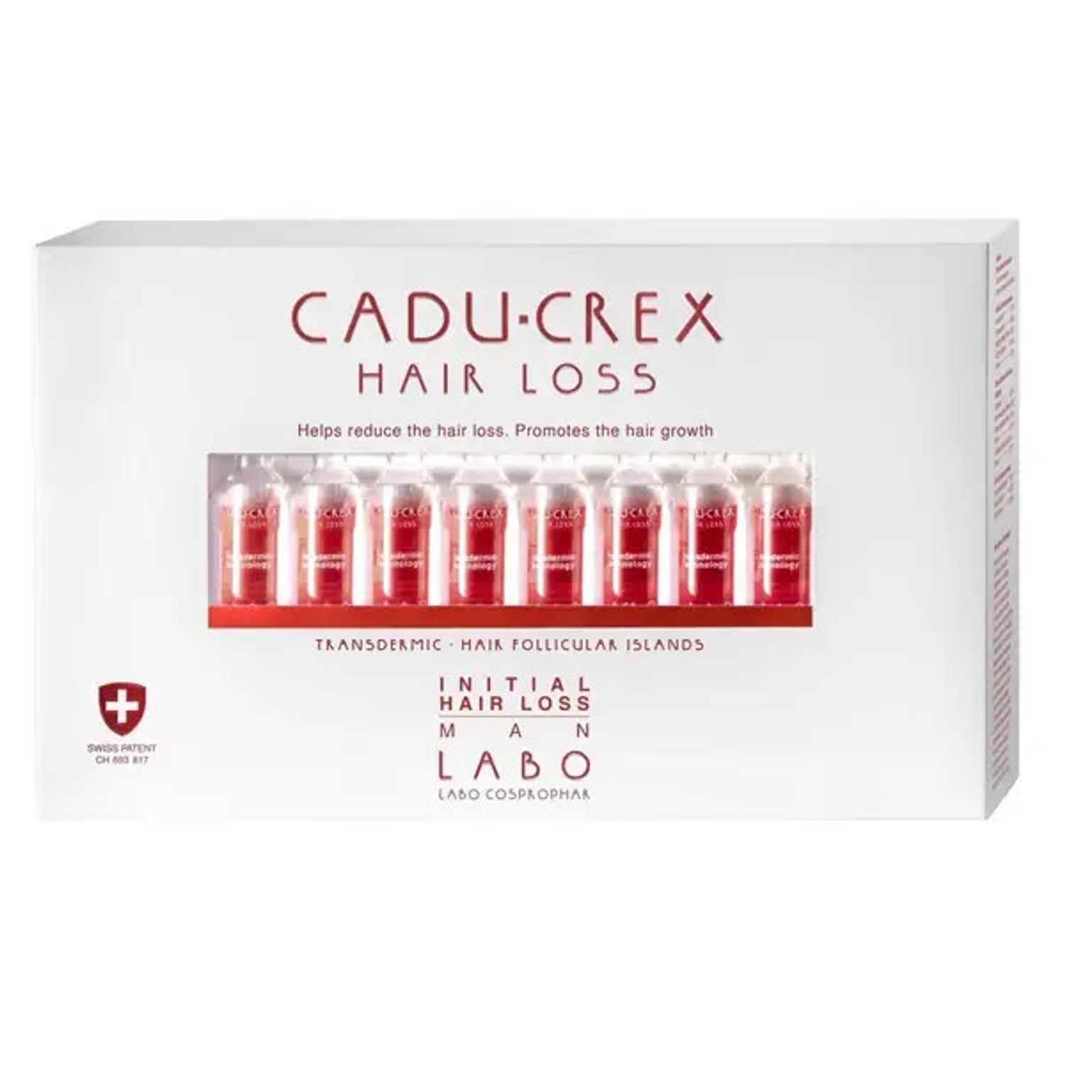 Tratament impotriva caderii parului stadiu initial barbati Cadu-Crex, 20 fiole, Labo fotografia produsului