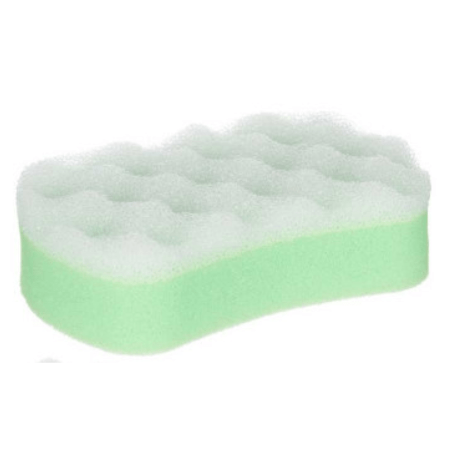 Burete de baie Bootic®, cu strat dublu, pentru exfoliere si masaj, bicolor, 14 x 8.5 x 4cm - Verde fotografia produsului