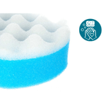 Burete de baie Bootic®, cu strat dublu, pentru exfoliere si masaj, bicolor, 14 x 8.5 x 4cm - Albastru fotografia produsului View 2 S