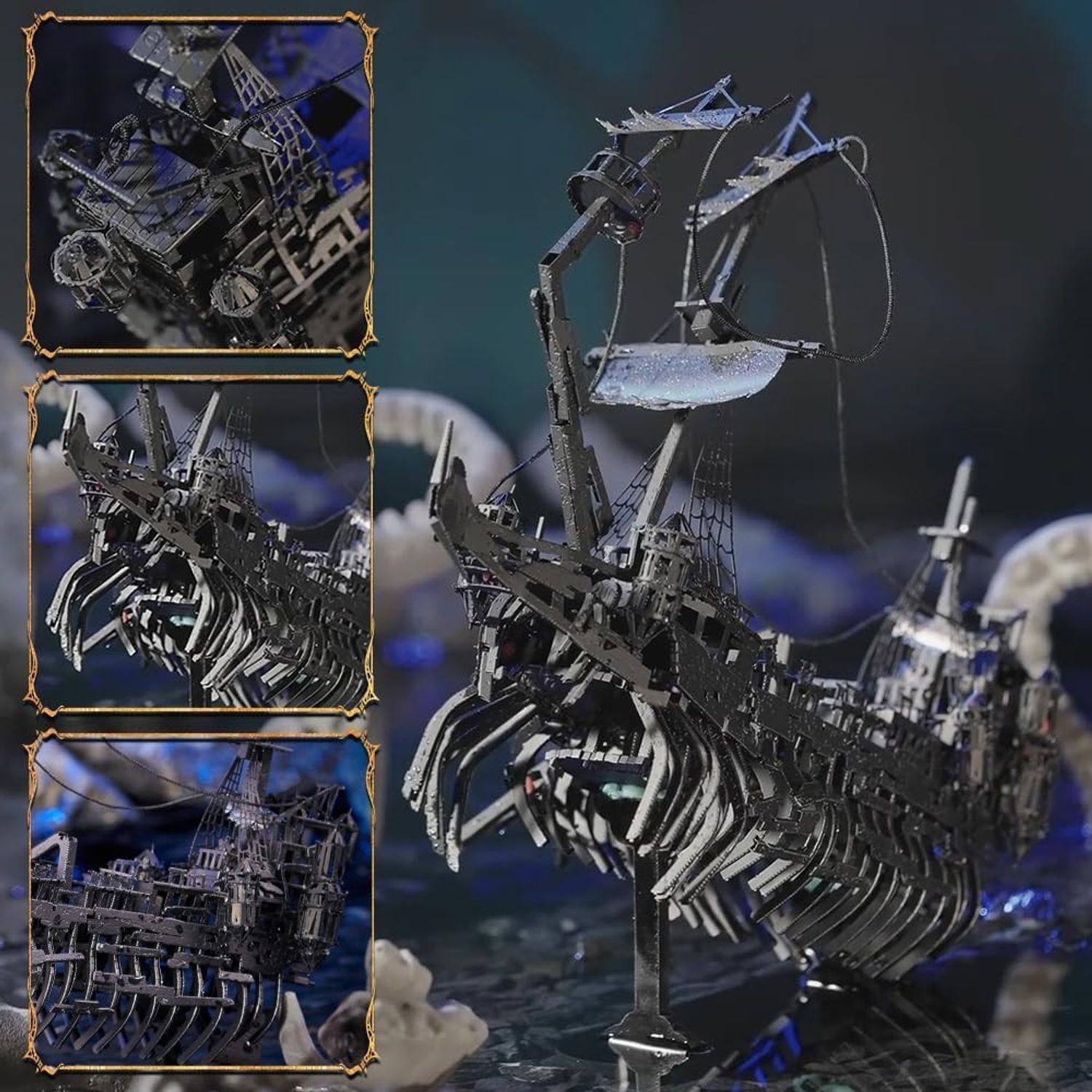 Puzzle 3D Piececool, Corabia Abyssal Ghoste, Metal, 363 piese, fotografia produsului View 2 L