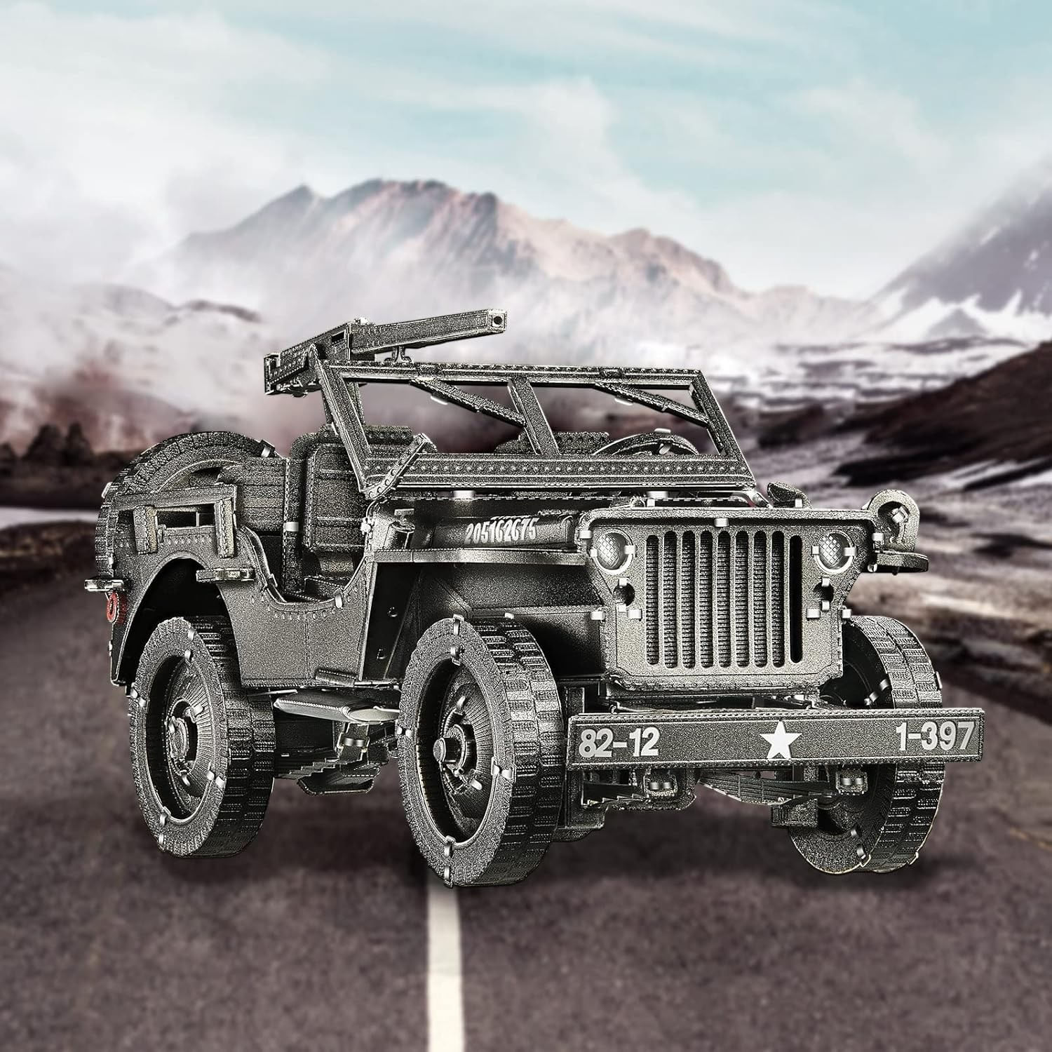 Puzzle 3D Piececool, Masina Militara Willys MB, Metal, 221 piese fotografia produsului View 6 L