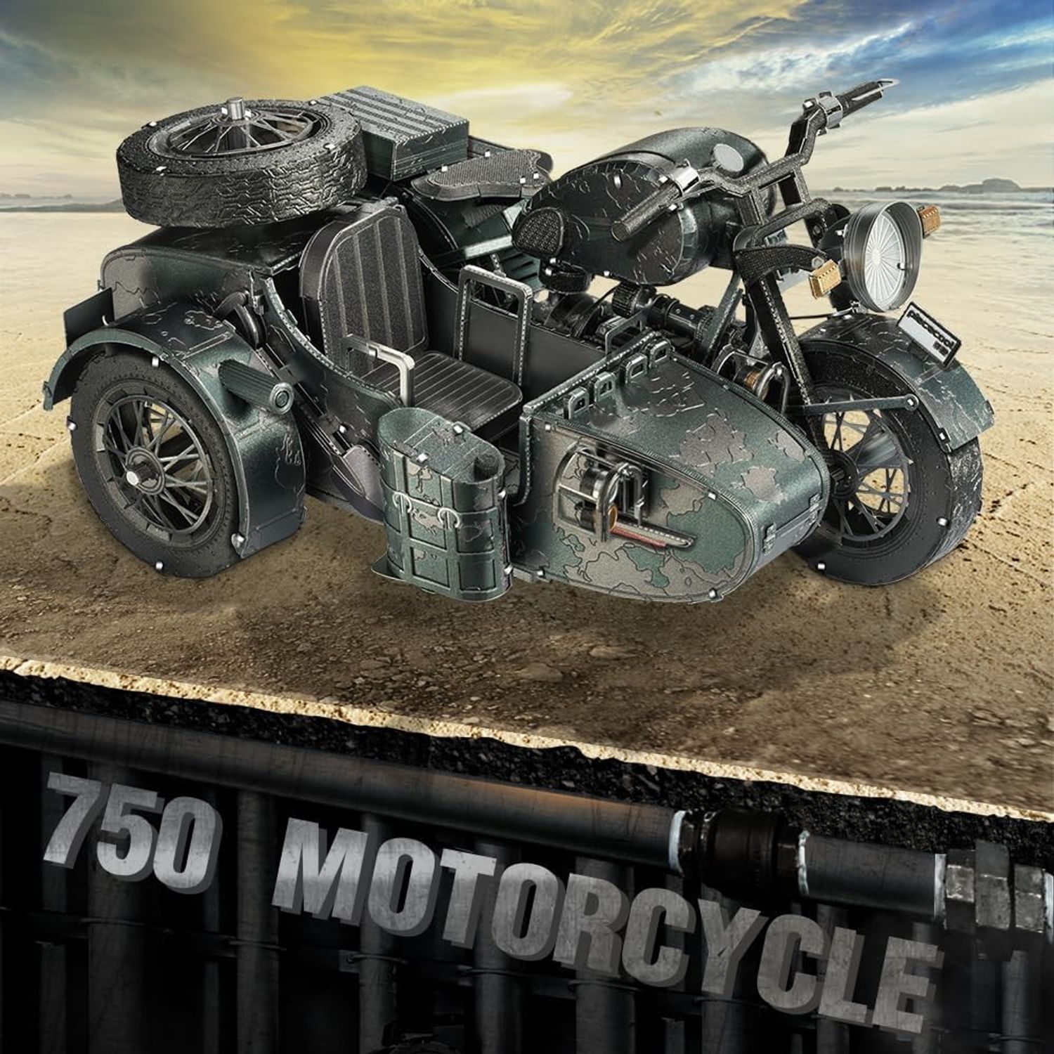 Puzzle 3D Piececool, Motocicleta 750, Metal, 193 piese fotografia produsului View 2 L