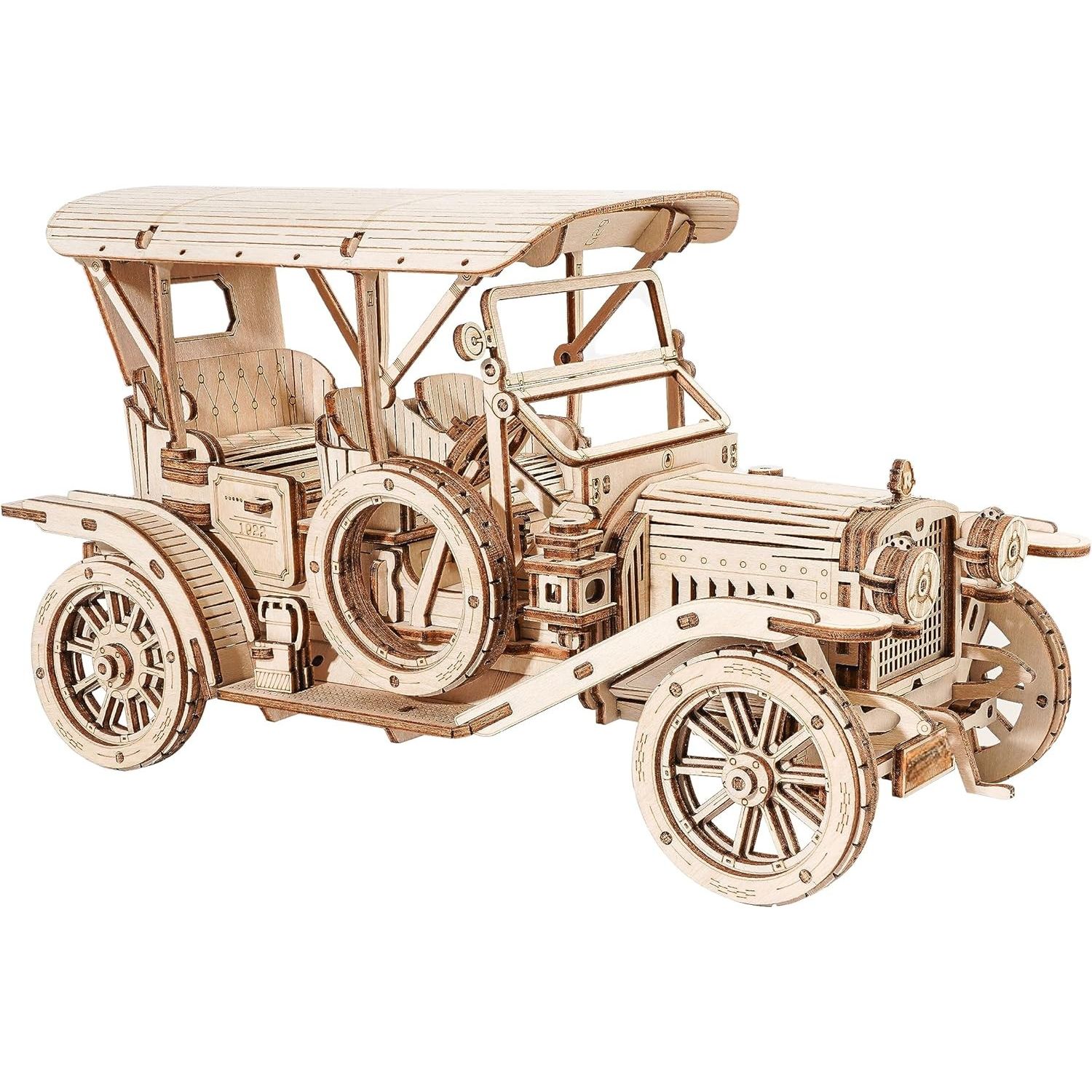 Puzzle 3D Masina de epoca, ROKR, Lemn, 298 piese fotografia produsului View 2 L