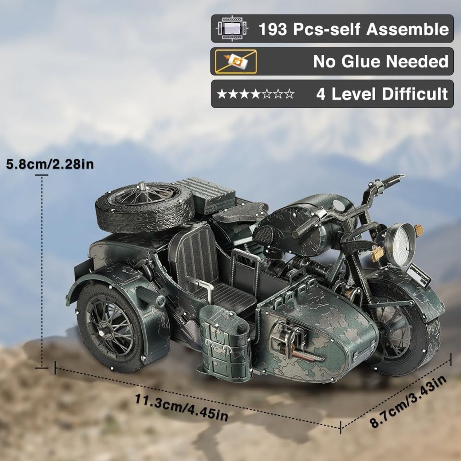 Puzzle 3D Piececool, Motocicleta 750, Metal, 193 piese fotografia produsului View 5 L