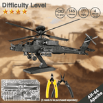 Puzzle 3D Piececool, Elicopter AH-64 Apache, Metal, 145 piese fotografia produsului View 5 S
