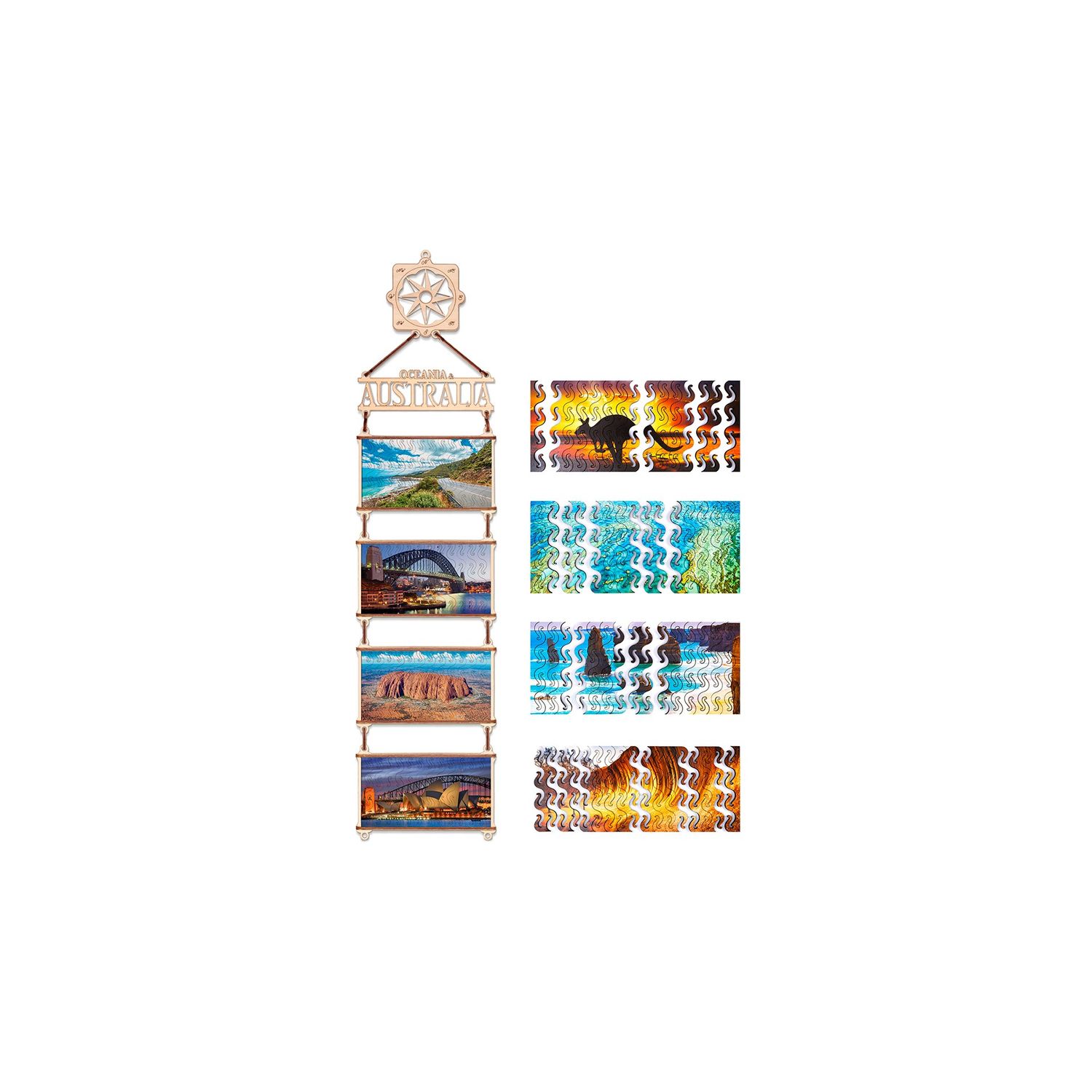 Puzzle 2D, Australia si Oceania,  EWA, lemn, 82 piese fotografia produsului View 2 L