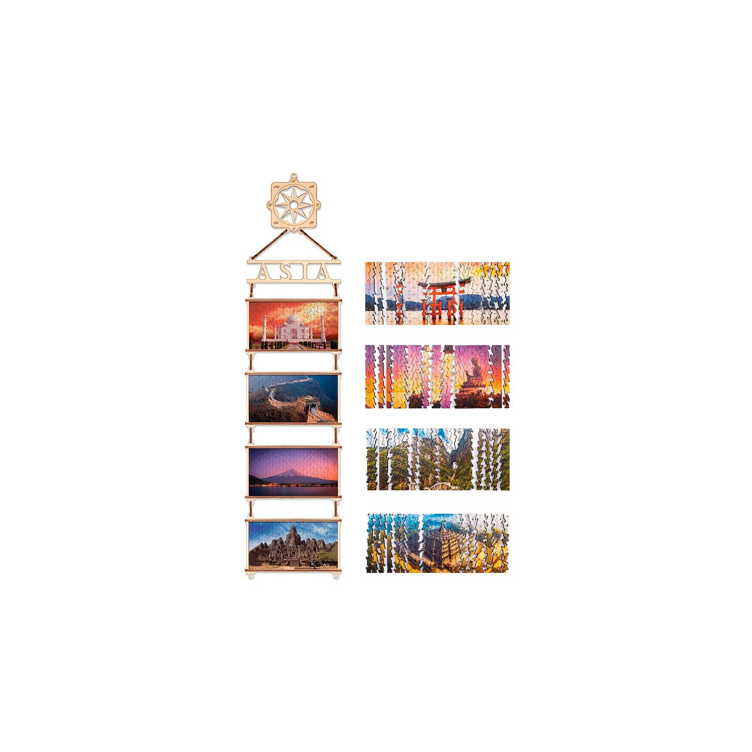 Puzzle 2D, Asia,  EWA, lemn, 134 piese fotografia produsului View 2 L