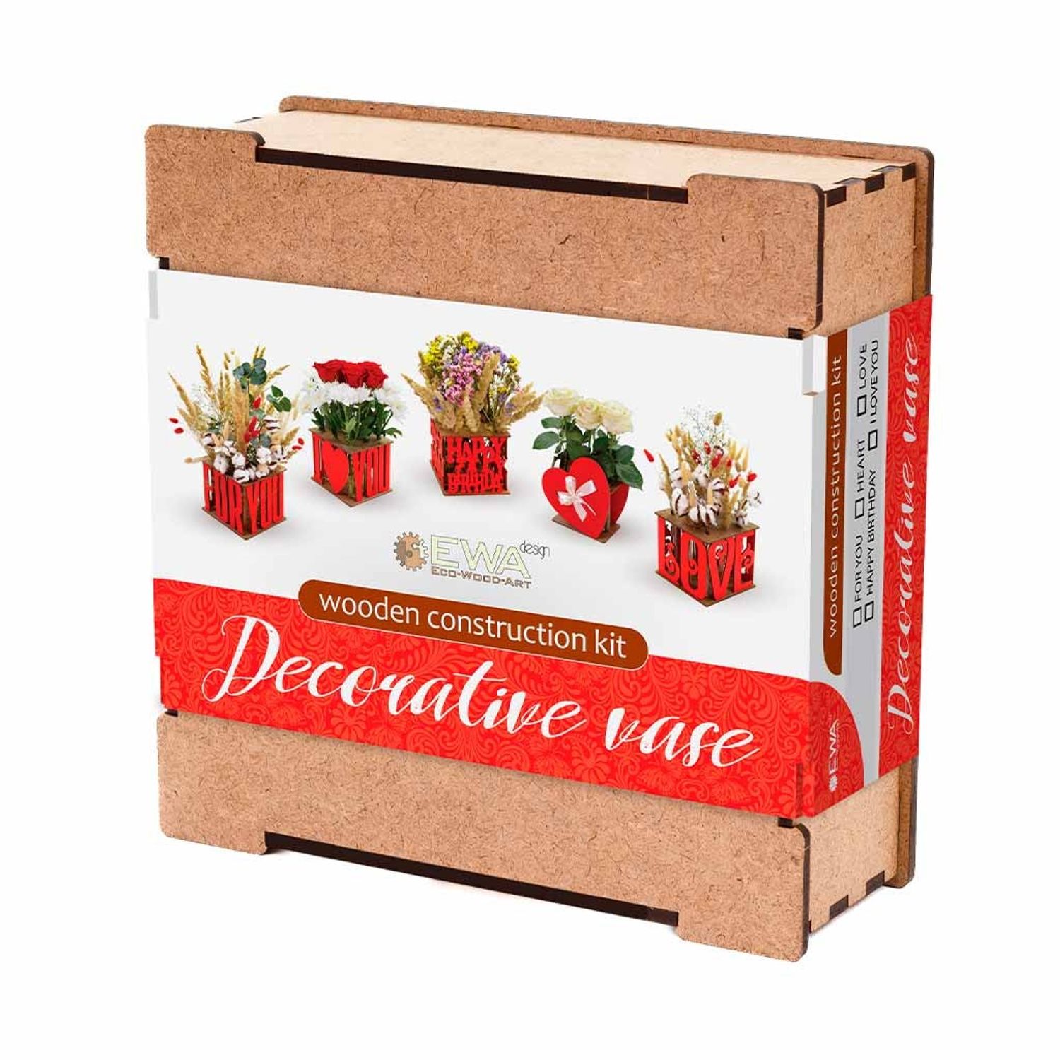 Puzzle 3D, Vaza decorativa FOR YOU,  EWA, lemn, 14 piese fotografia produsului