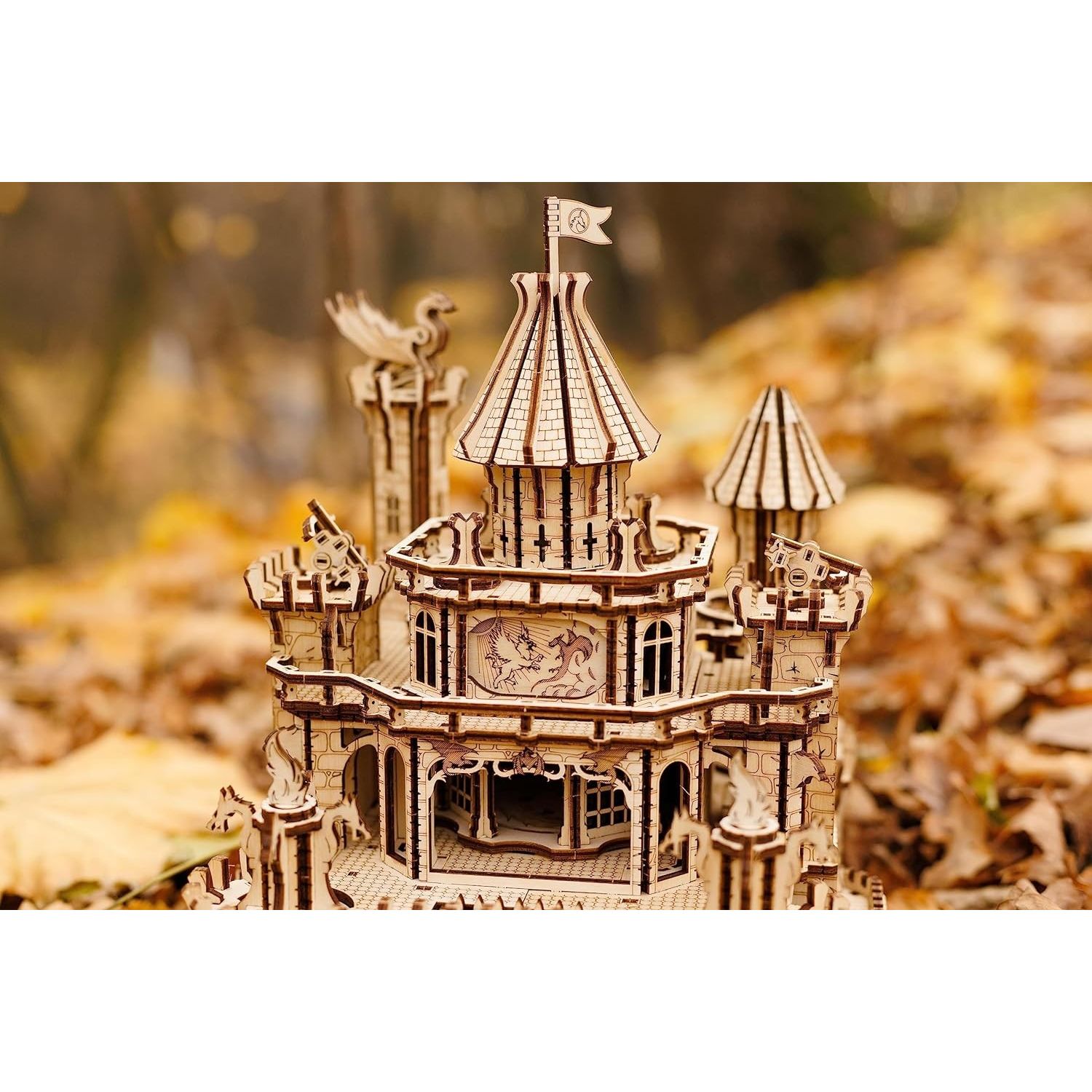 Puzzle 3D mecanic, Castelul Dragonului, WT, lemn, 978 piese fotografia produsului View 4 L