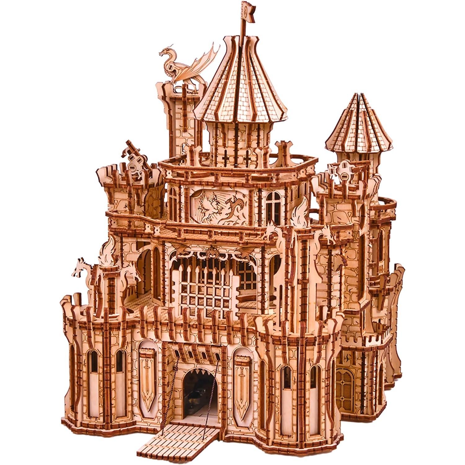 Puzzle 3D mecanic, Castelul Dragonului, WT, lemn, 978 piese fotografia produsului