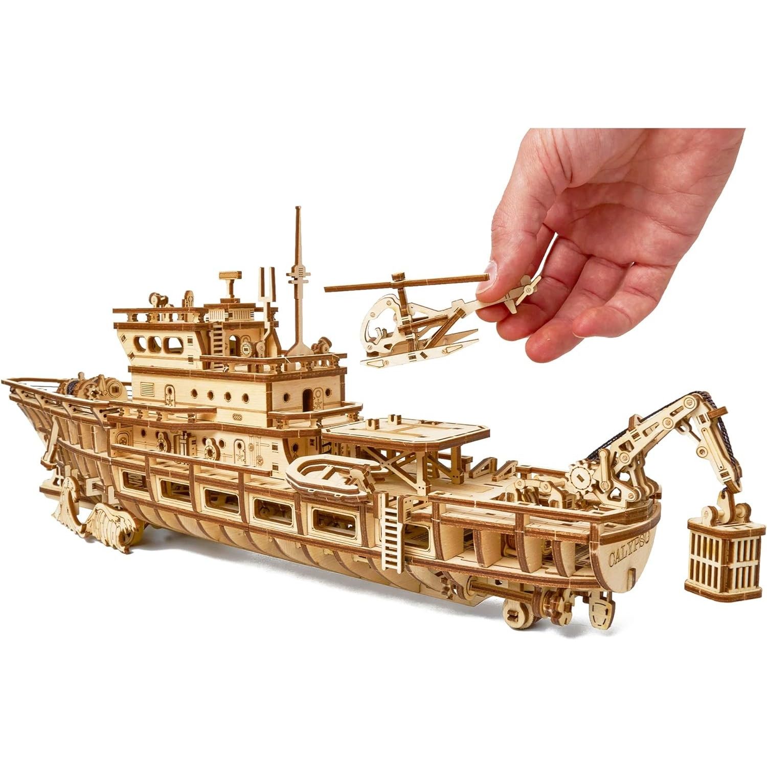 Puzzle 3D mecanic, Iahtul - Exploratorul Oceanului, WT, lemn, 565 piese fotografia produsului View 5 L