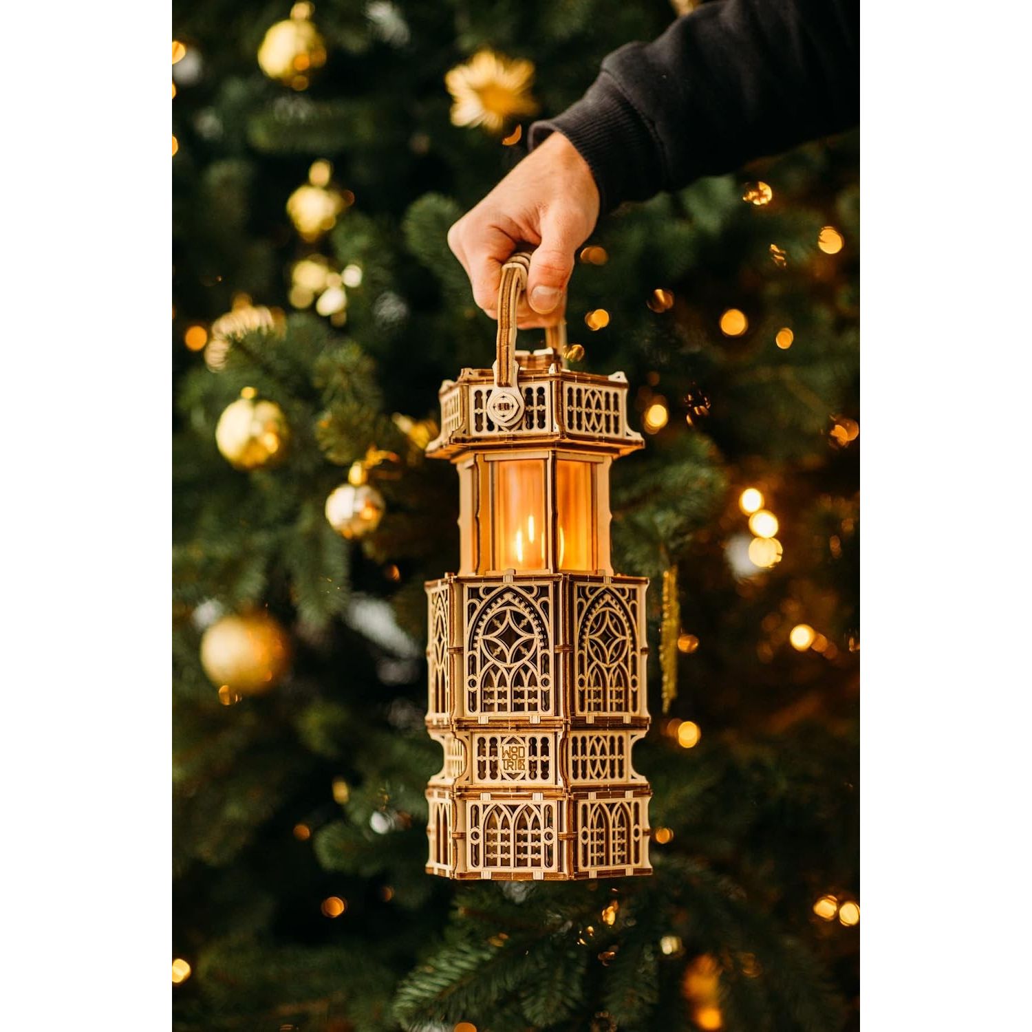 Puzzle 3D mecanic, Lanterna Vintage, WT, lemn, 251 piese fotografia produsului View 4 L