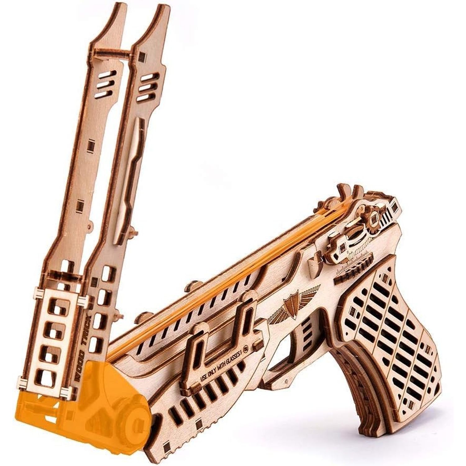 Puzzle 3D mecanic, Pistolul Cyber, WT, lemn, 122 piese fotografia produsului View 2 L