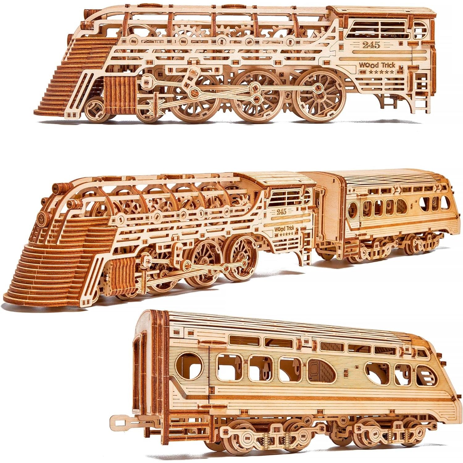 Puzzle 3D mecanic, Atlantic Express, WT, lemn, 636 piese fotografia produsului View 5 L