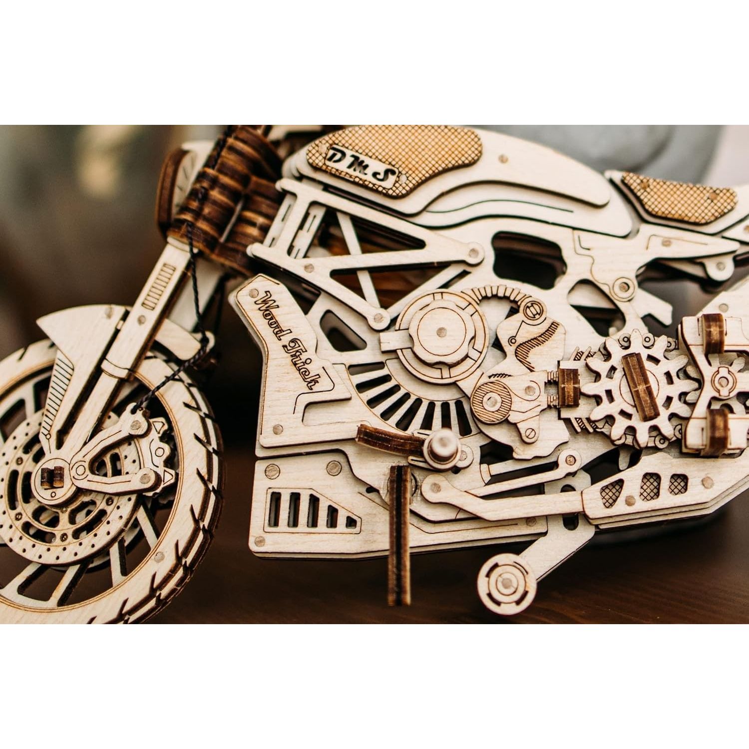 Puzzle 3D mecanic, Motocicleta DMS, WT, lemn, 203 piese fotografia produsului View 4 L