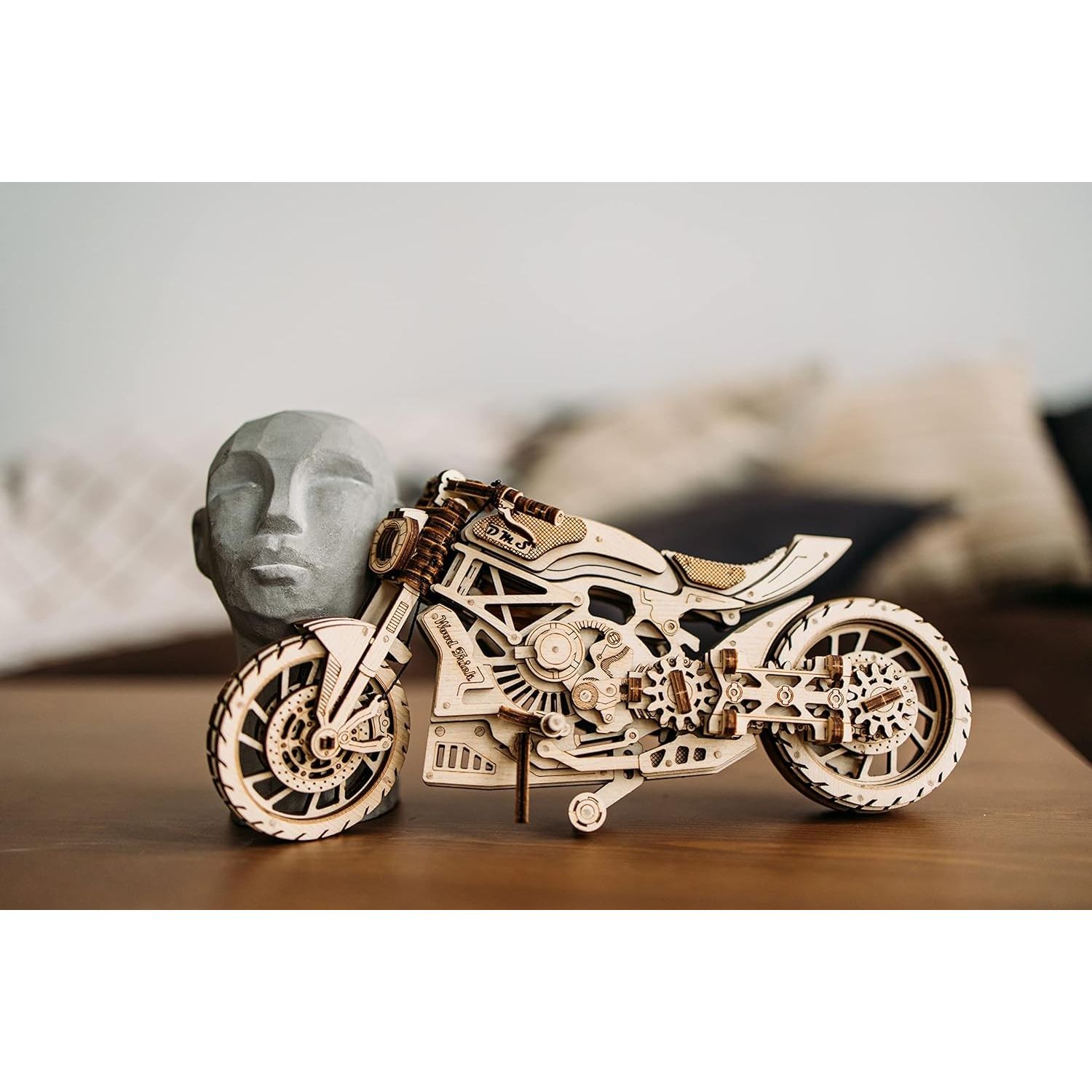 Puzzle 3D mecanic, Motocicleta DMS, WT, lemn, 203 piese fotografia produsului View 6 L