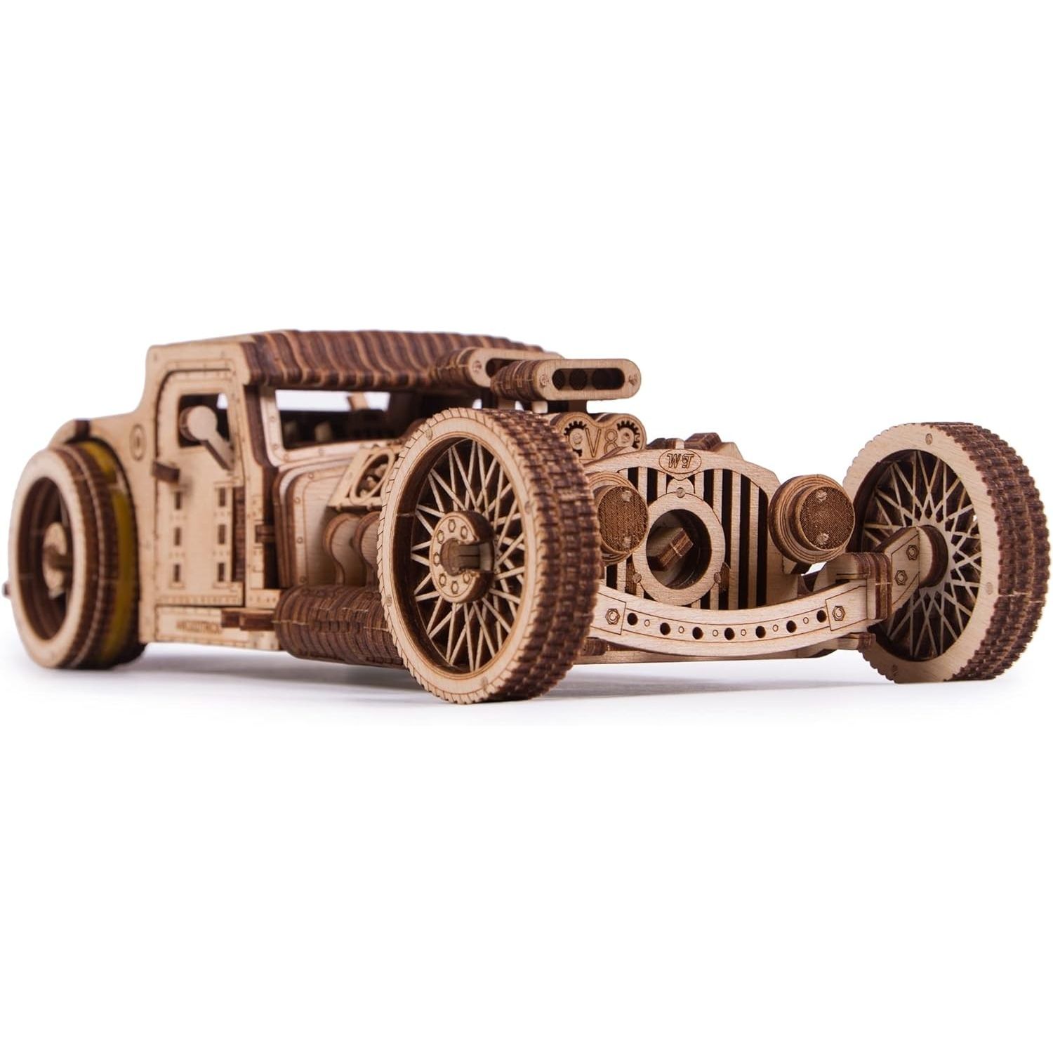 Puzzle 3D mecanic, Hot Rod, WT, lemn, 280 piese fotografia produsului