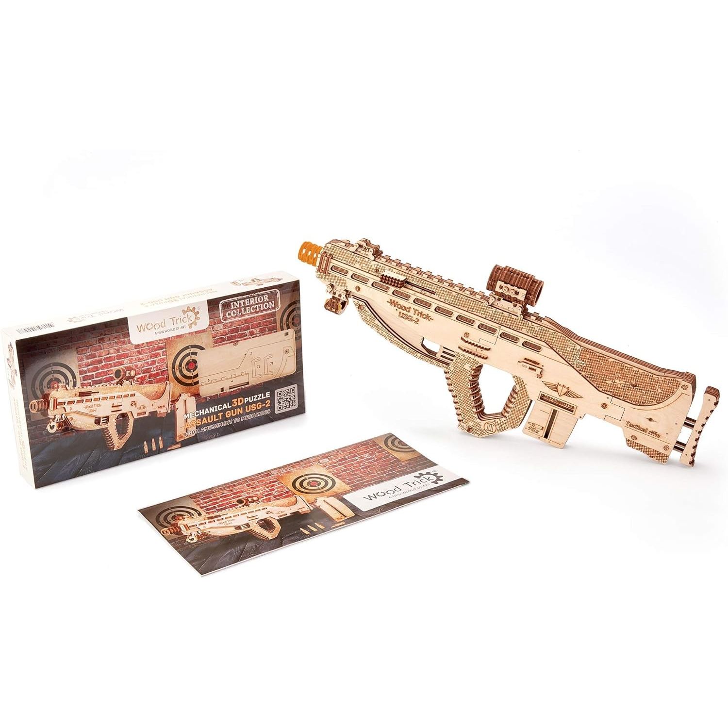 Puzzle 3D mecanic, Mitraliera USG-2, WT, lemn, 251 piese fotografia produsului View 5 L