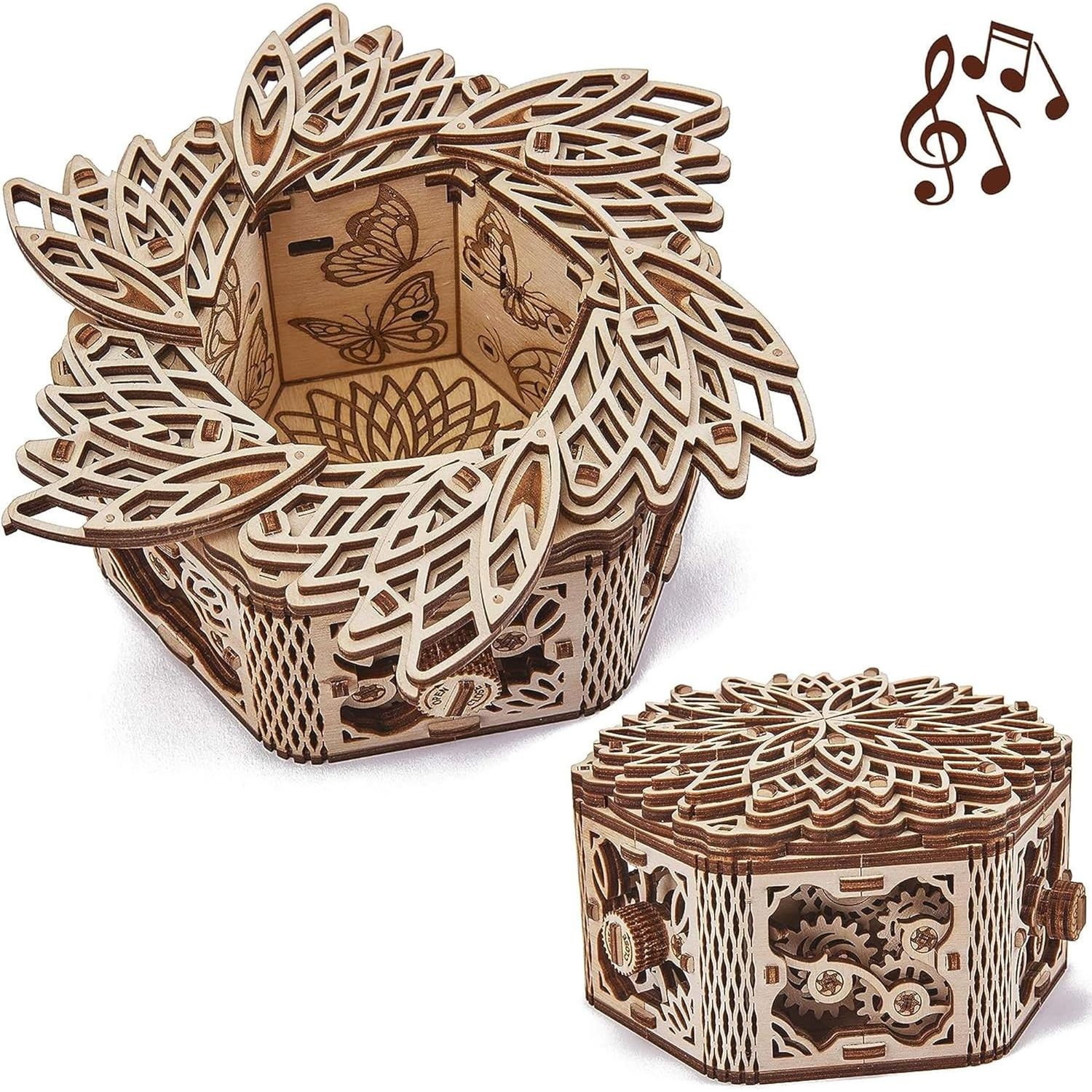 Puzzle 3D mecanic, Floare Misterioasa, WT, lemn, 278 piese fotografia produsului