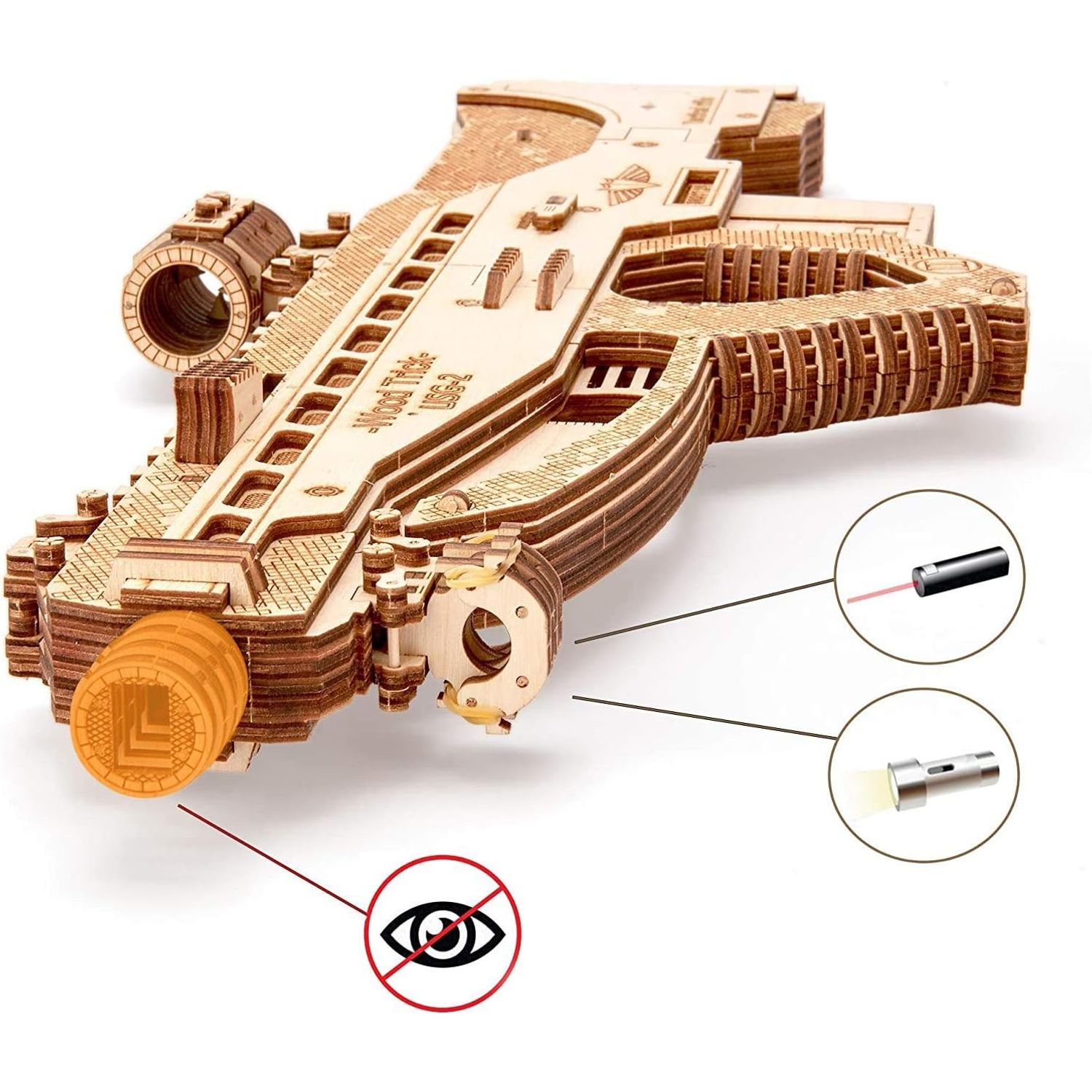 Puzzle 3D mecanic, Mitraliera USG-2, WT, lemn, 251 piese fotografia produsului View 6 L