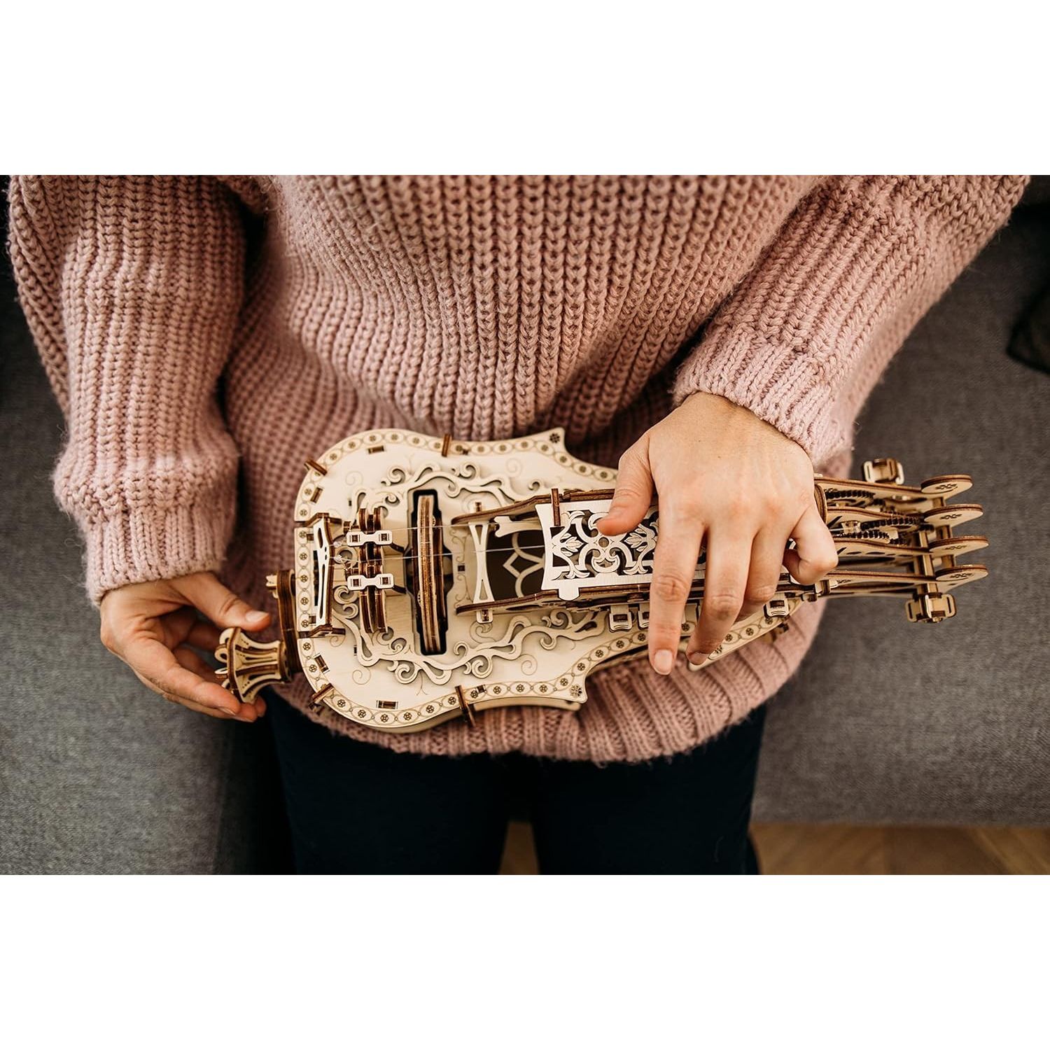 Puzzle 3D mecanic, Lyra da Vinci, WT, lemn, 227 piese fotografia produsului View 6 L