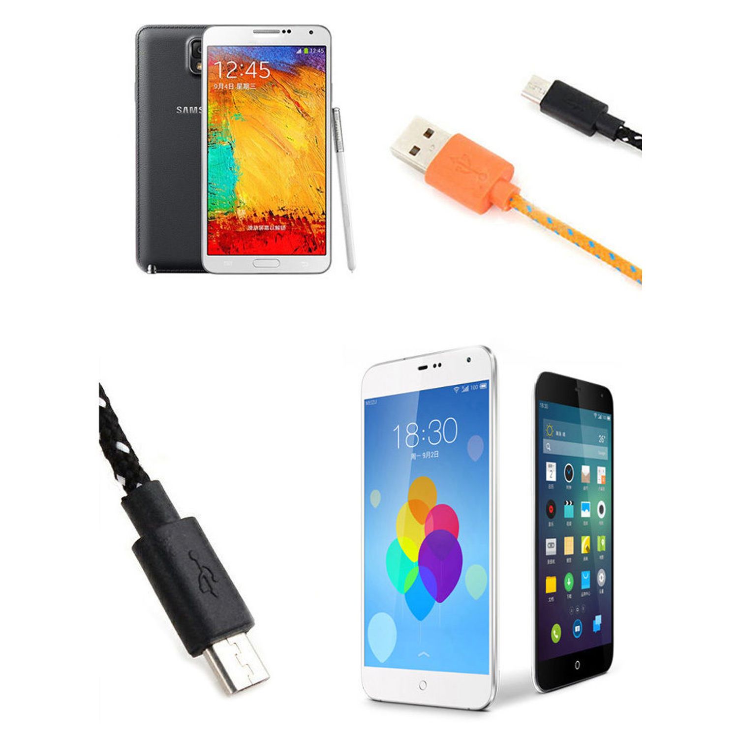 Cablu Date si Incarcare Micro Usb Cablu Albastru fotografia produsului View 4 L