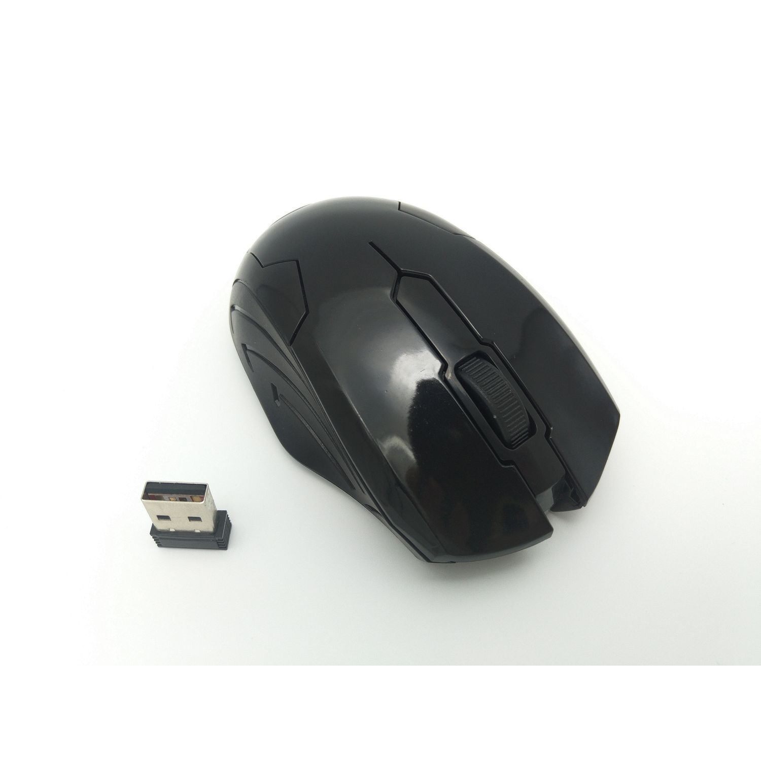 Mouse wireless Jiexin A701 cu LED, 3200 DPI, USB, Negru fotografia produsului View 2 L