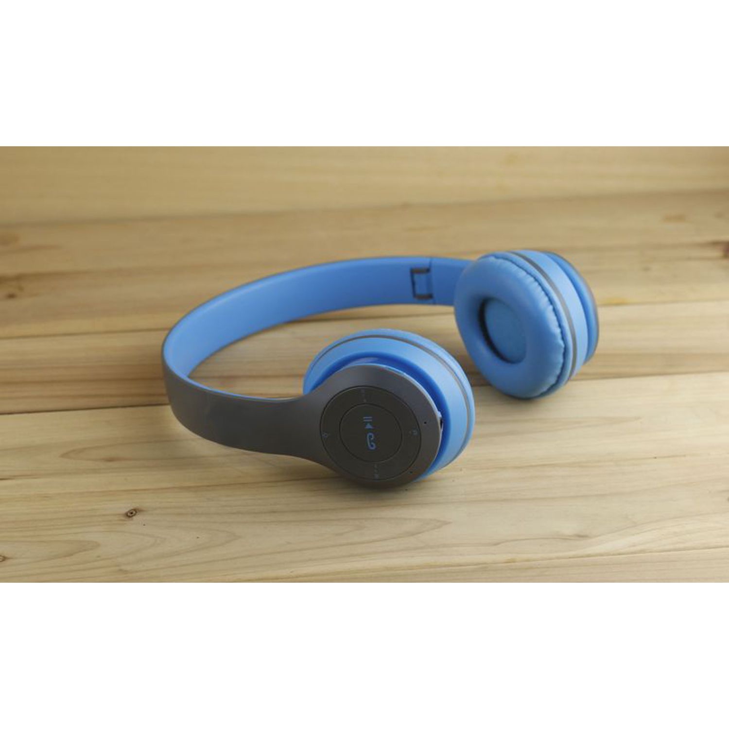 Casti wireless MRG P47 Albastru cu bluetooth microfon Radio, Aux, SD Card fotografia produsului View 3 L
