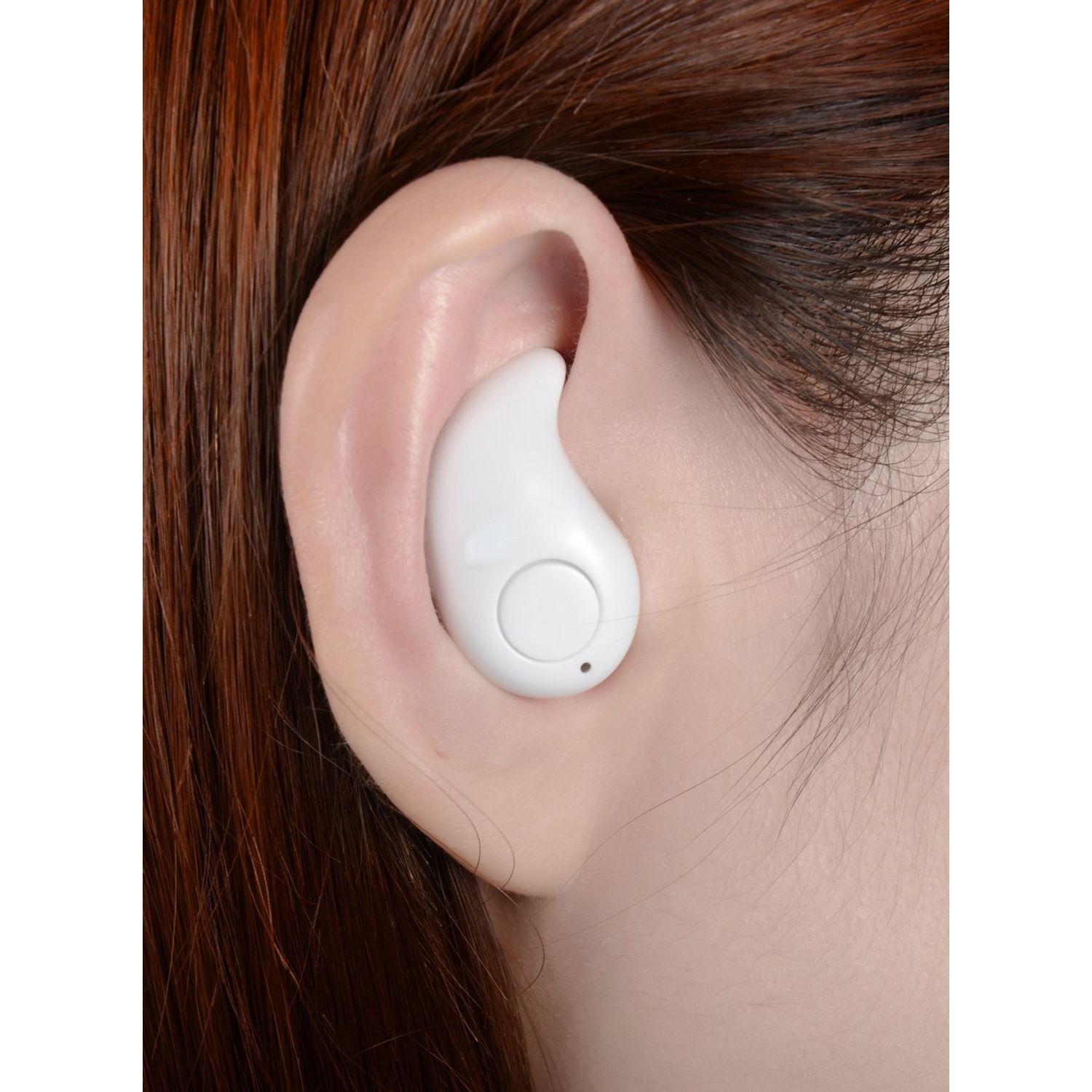 Mini casca Bluetooth MRG invizibila Handsfree Alb  A2DP fotografia produsului View 4 L