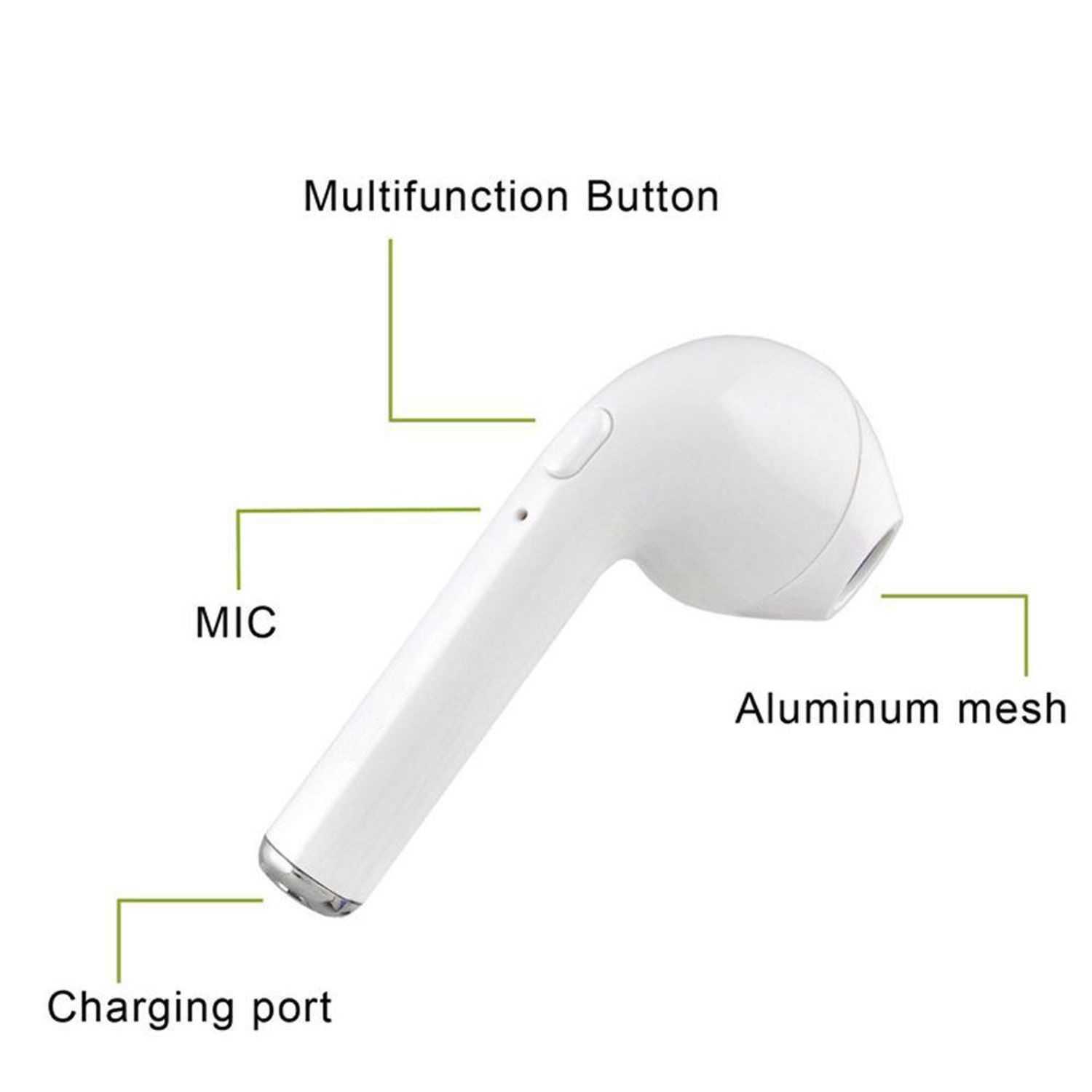 Casti Bluetooth MRG&reg; L-i7 TWINS , Handsfree , Alb fotografia produsului View 5 L